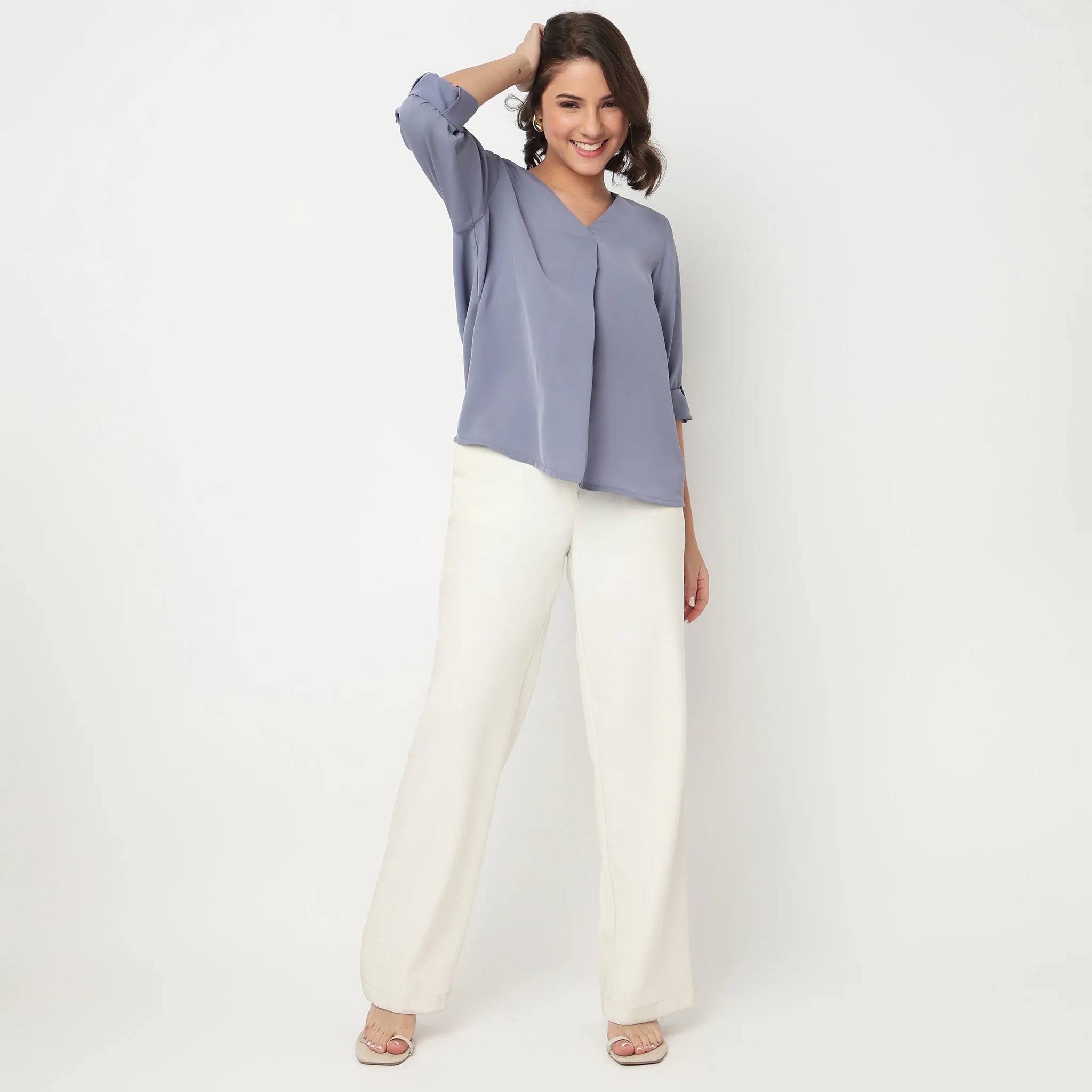 V-Neck Solid Top - Image 5
