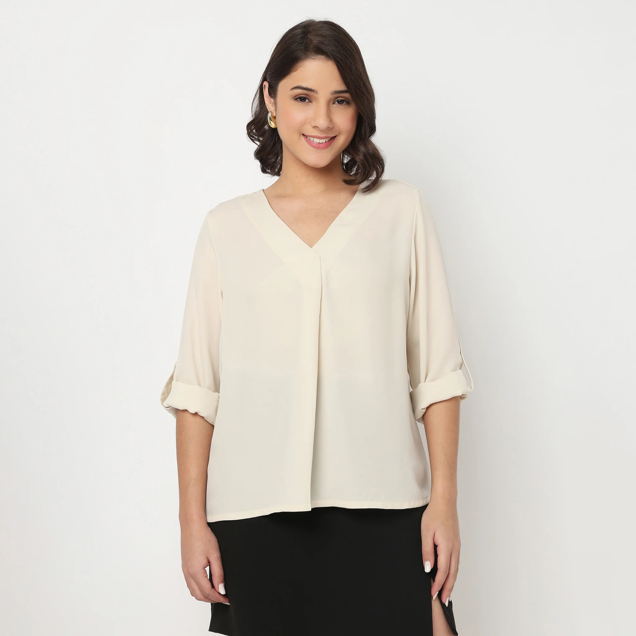 V-Neck Solid Top - Image 7