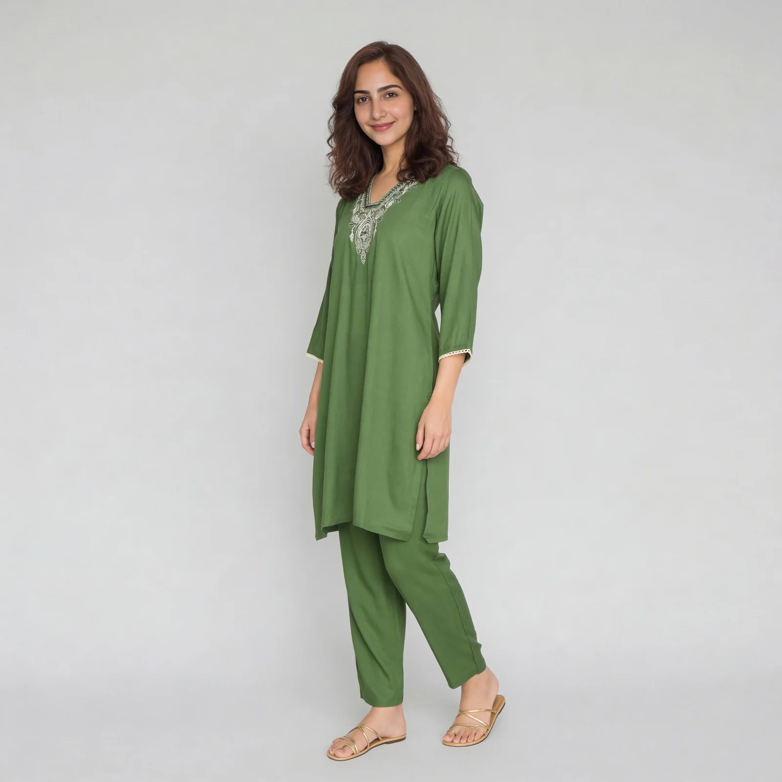 V-Neck Straight Kurta - Image 4