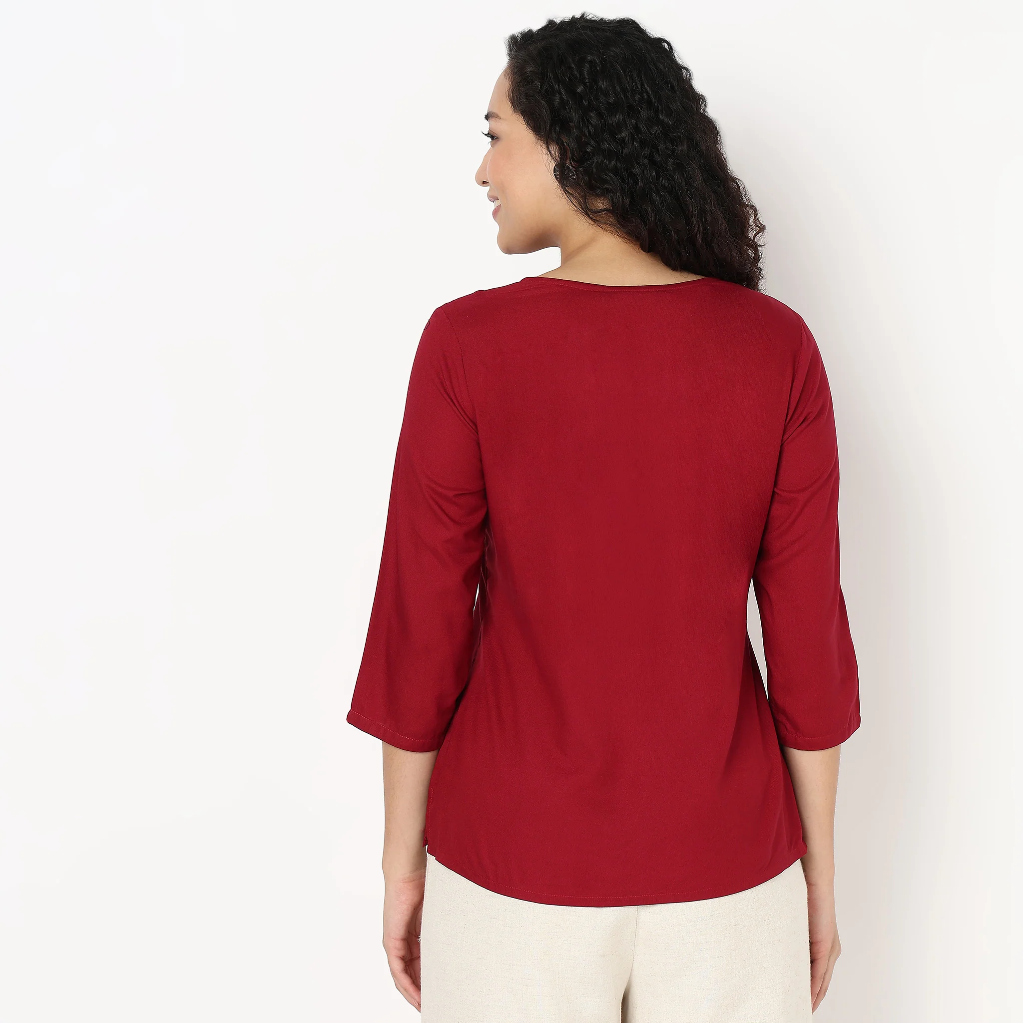 V-Neck Straight Short Kurta - Image 3