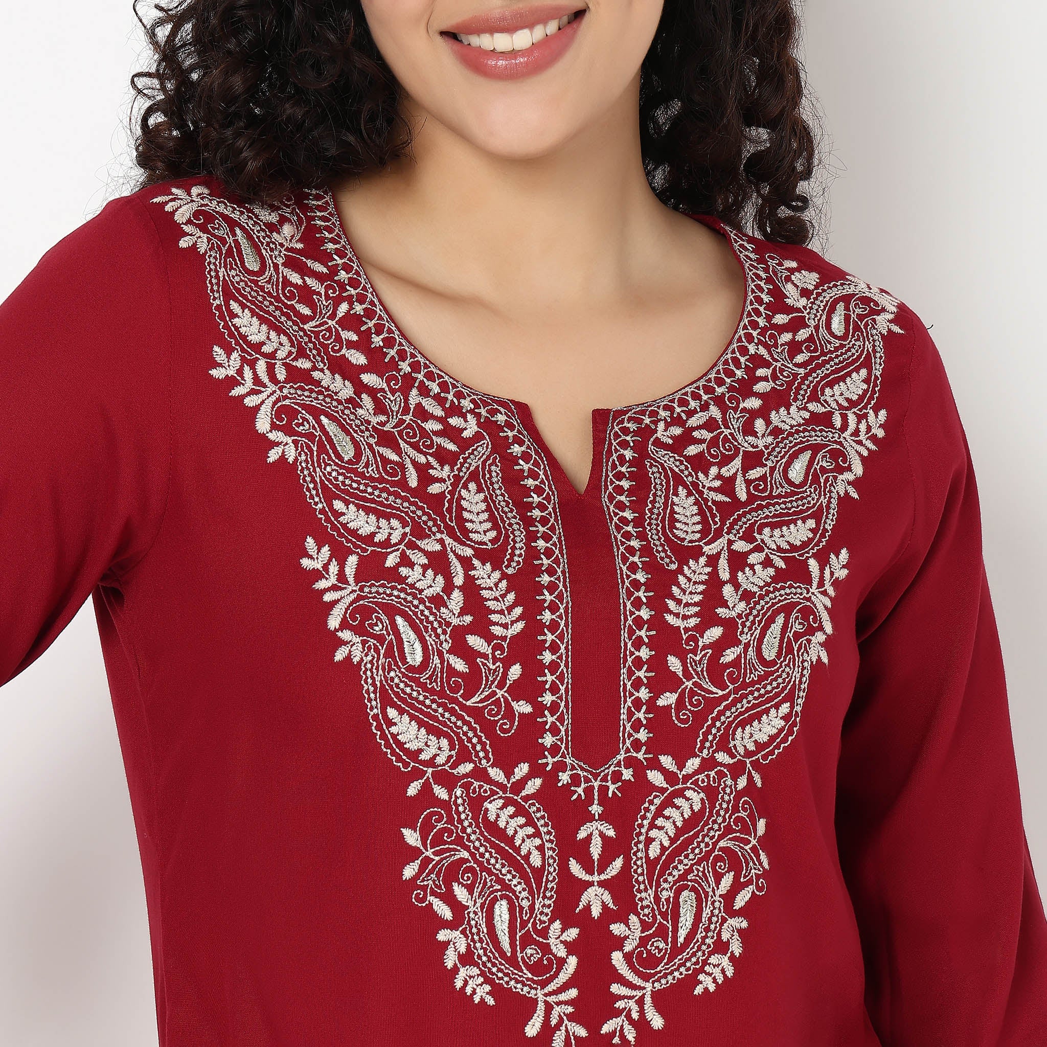 V-Neck Straight Short Kurta - Image 4