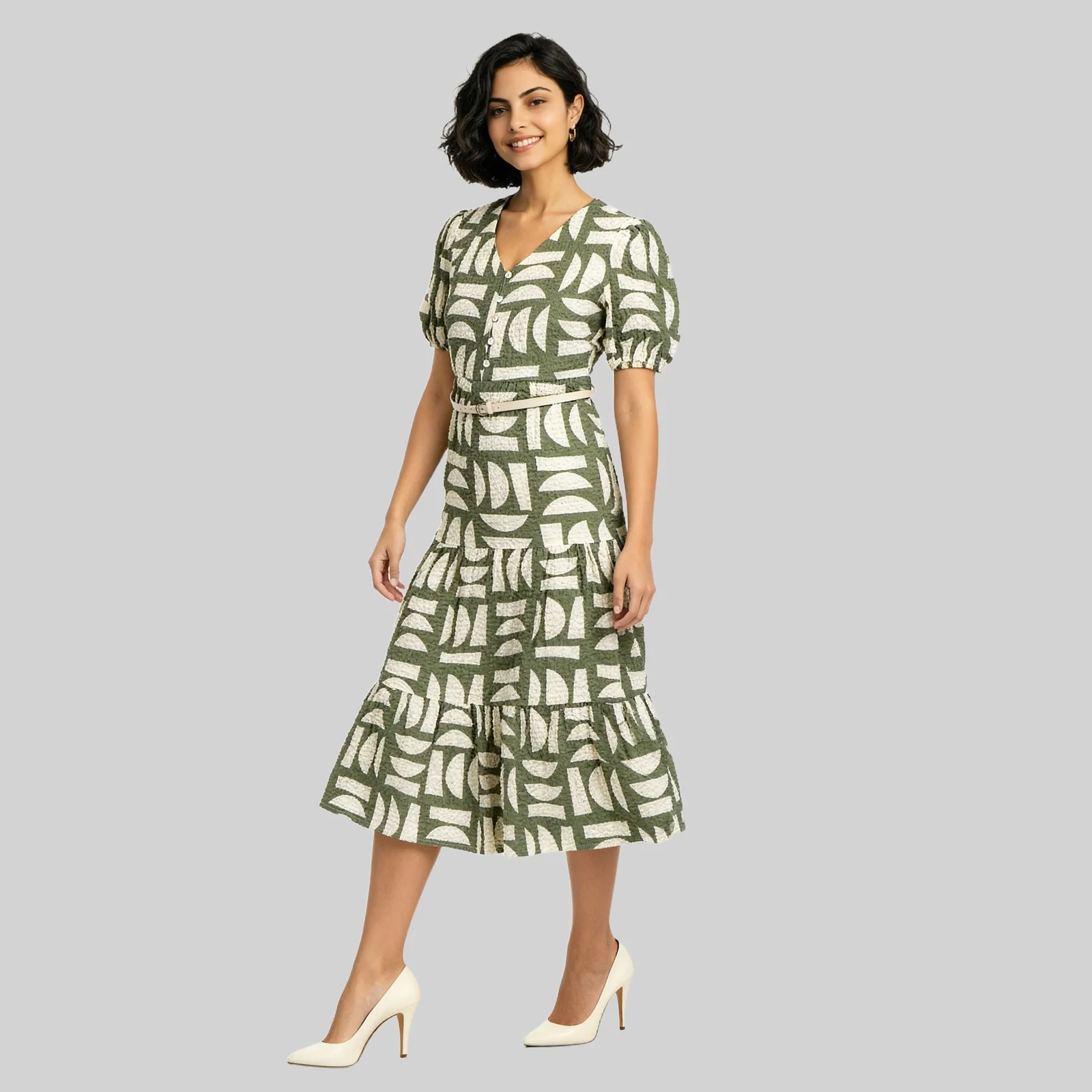 V-Neck Tiered Dress - Image 5