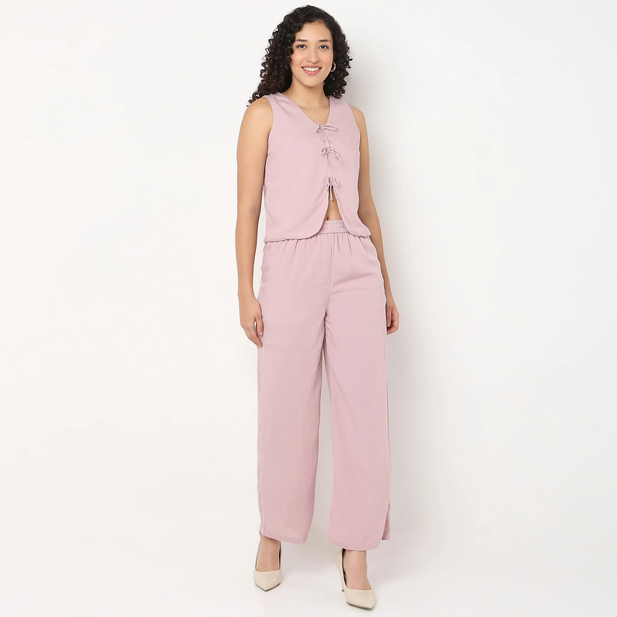 V-Neck Top With Front Tie-Up Detail - Image 6