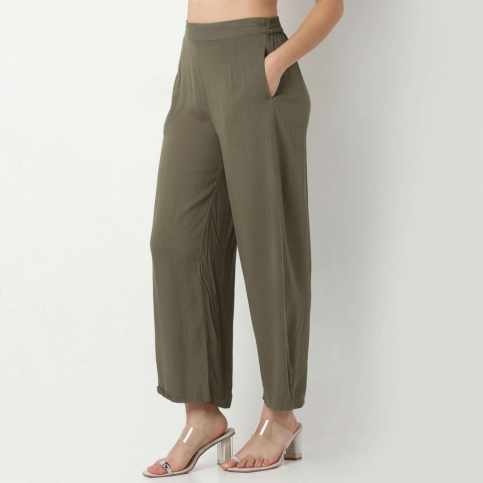 Solid Ankle Length Pants - Image 5