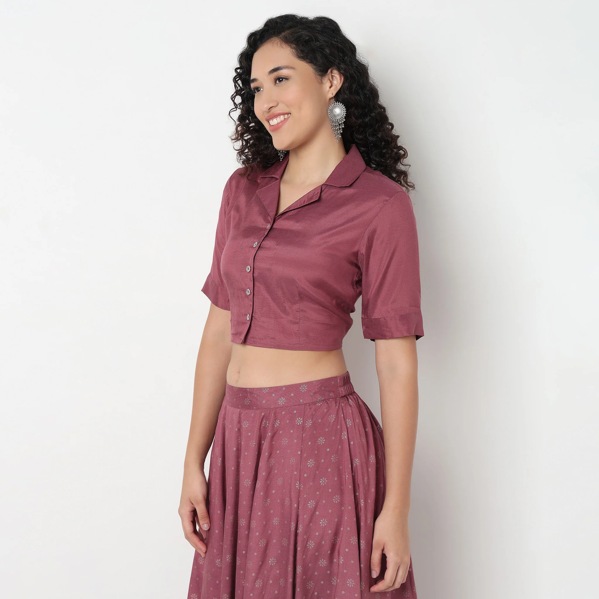 Crop Top with Lapel Collar - Image 5
