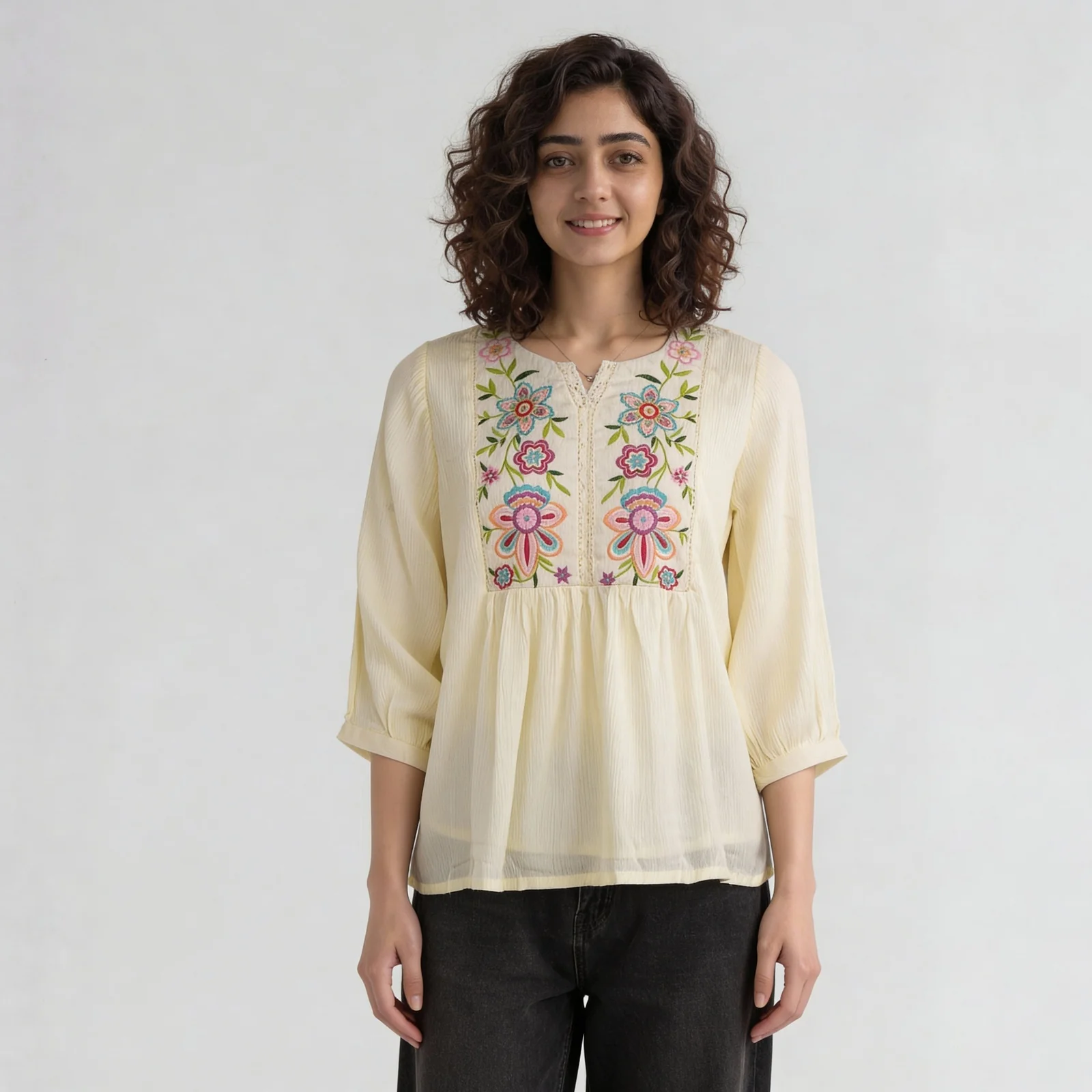 Embroidered Flared Top - Image 2