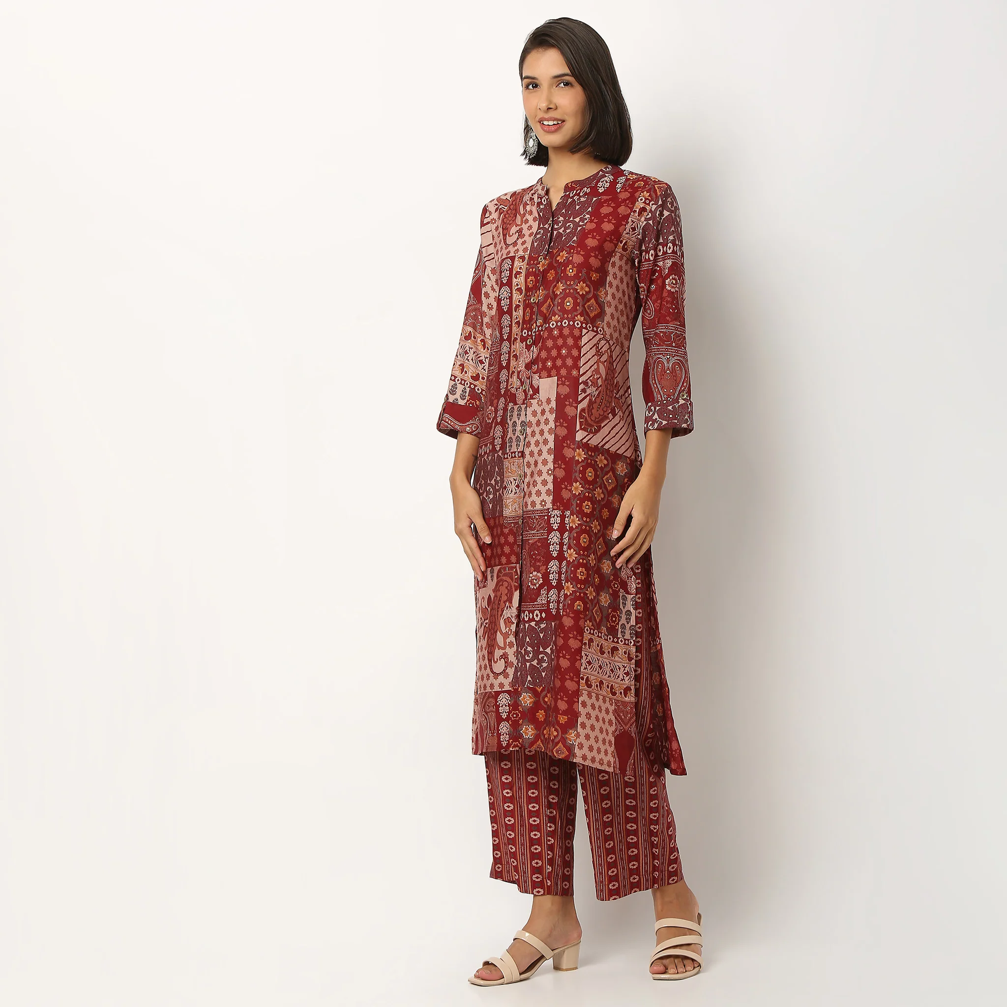Full Sleeve Printed Kurta With Pant Set - Image 5