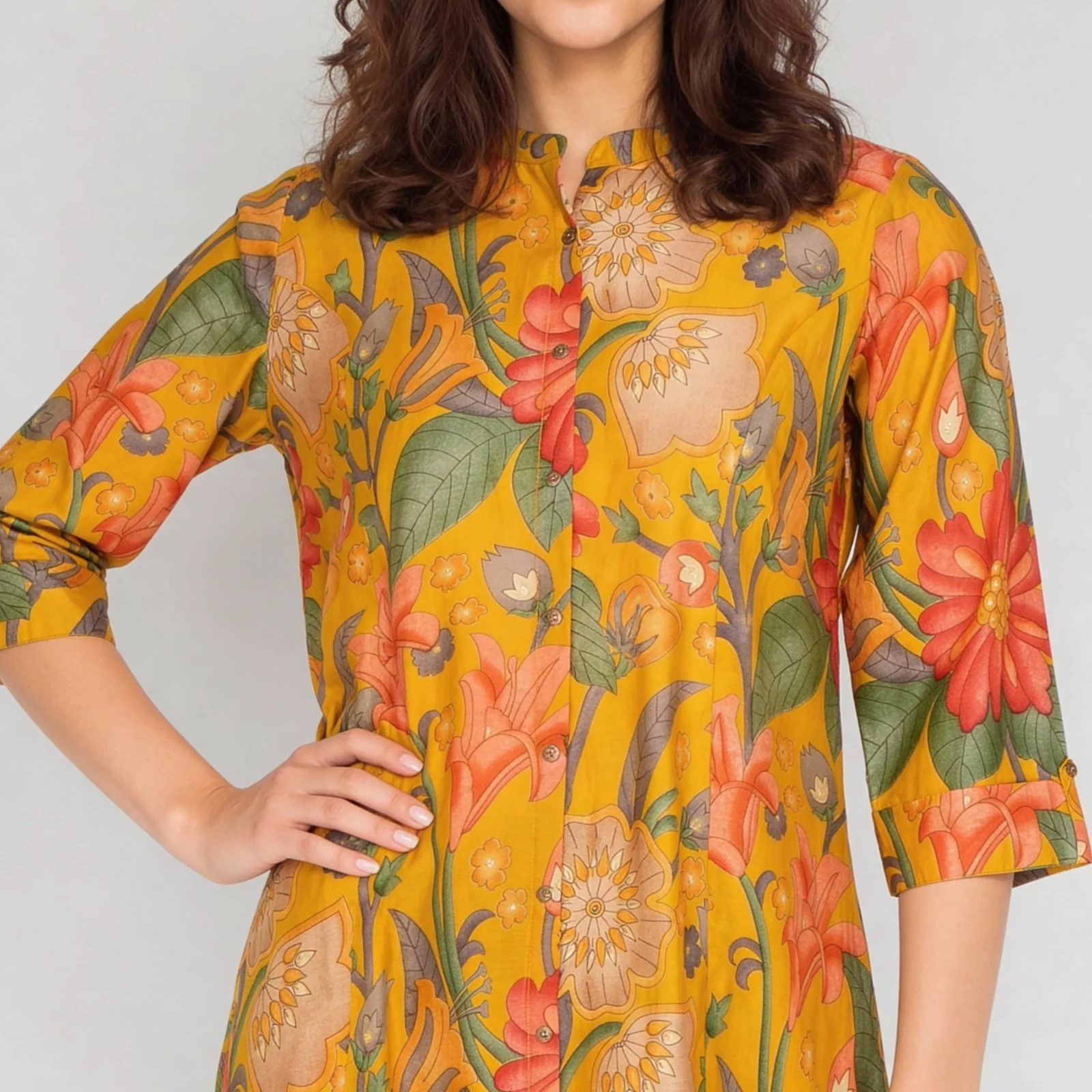 Floral Straight Fit Kurta with Pant Set - Image 6
