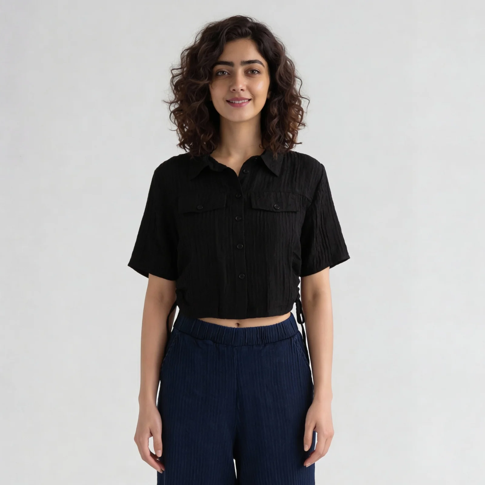 Textured Boxy Fit Shirt - Image 2