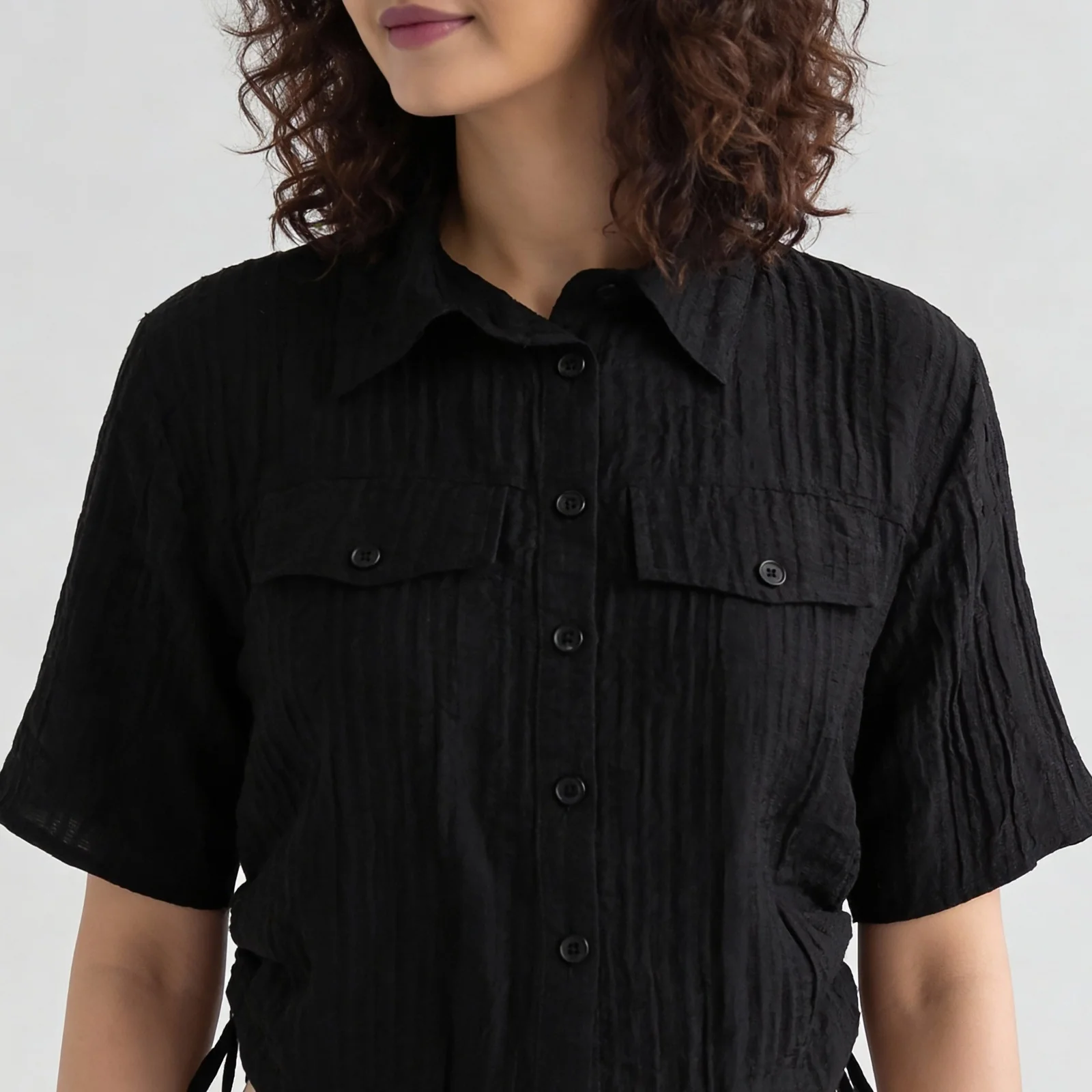 Textured Boxy Fit Shirt - Image 4