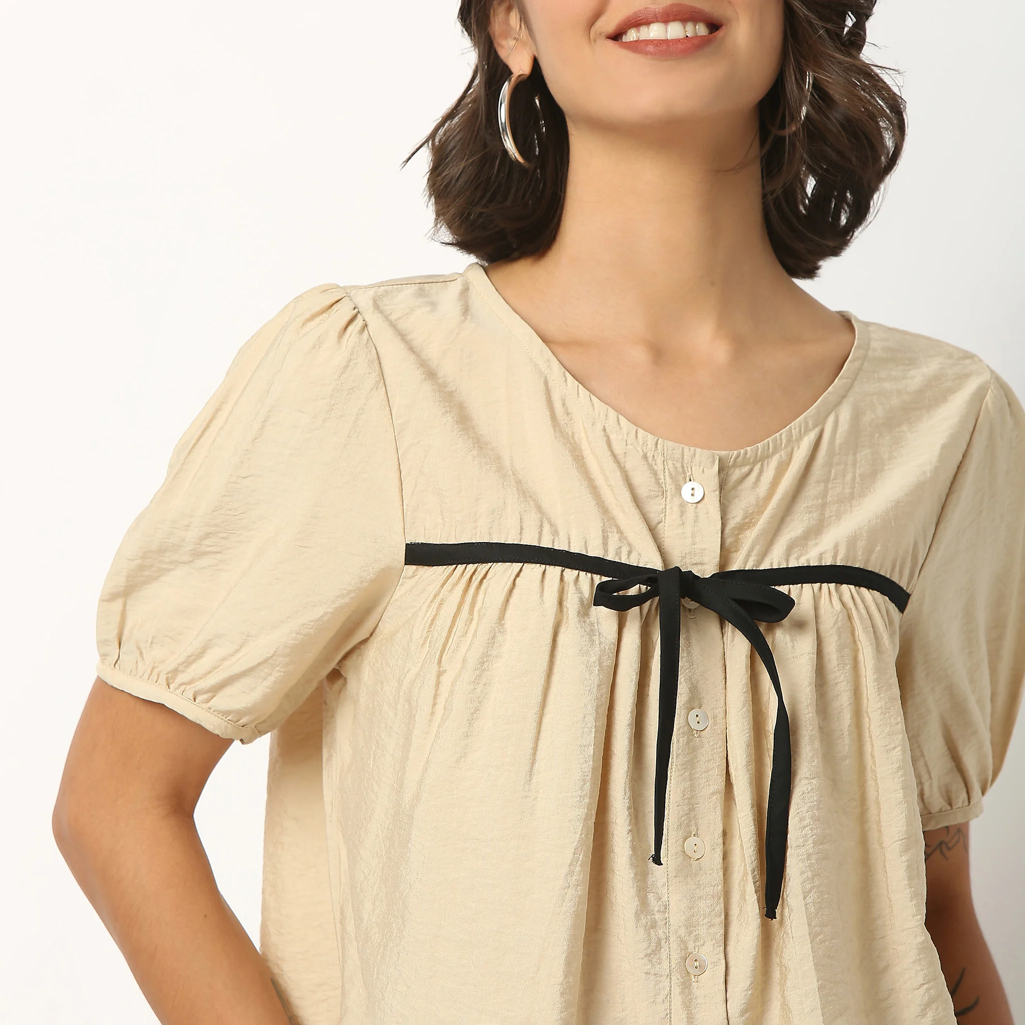 Solid Woven Top - Image 4