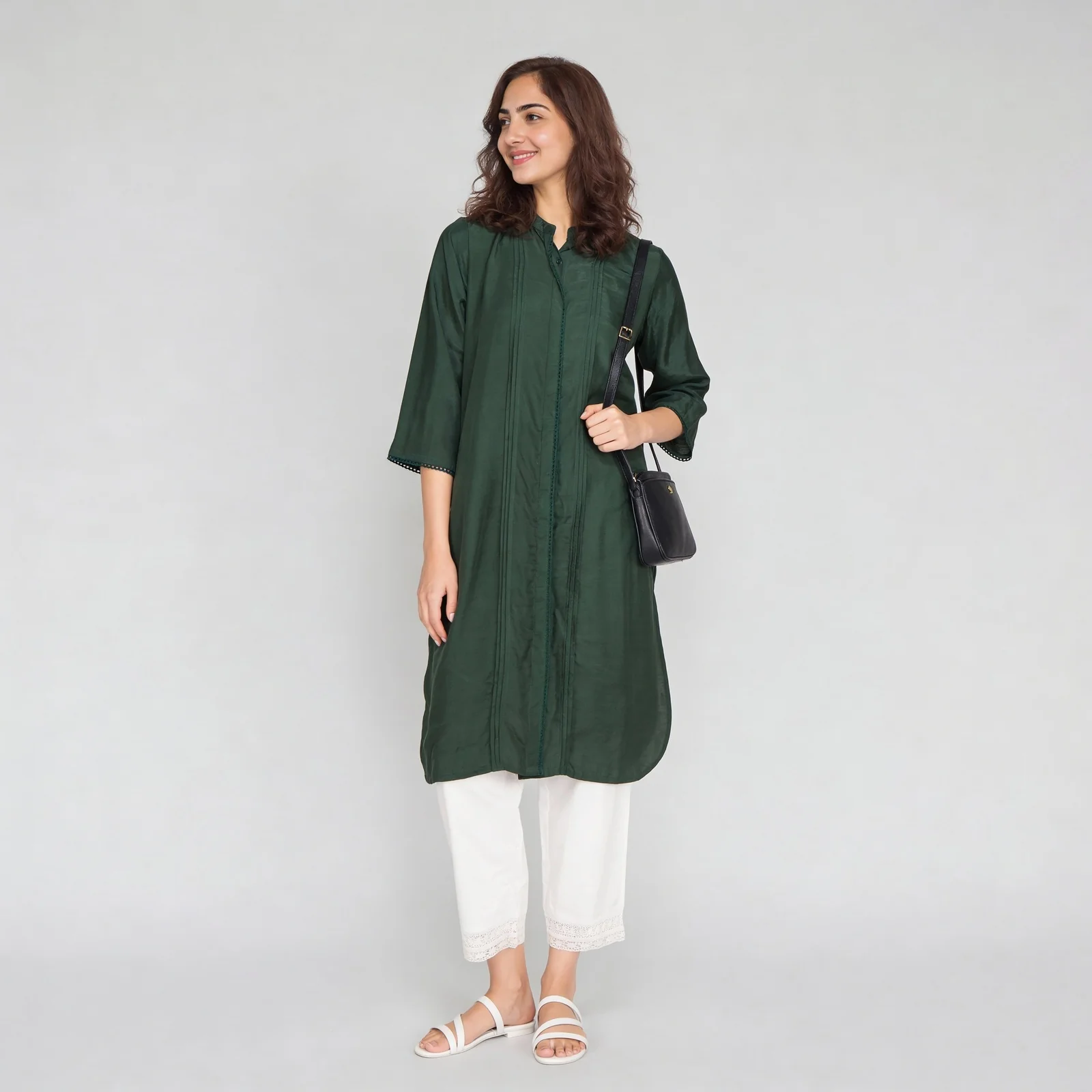 Mandarin Collar Long Kurta
