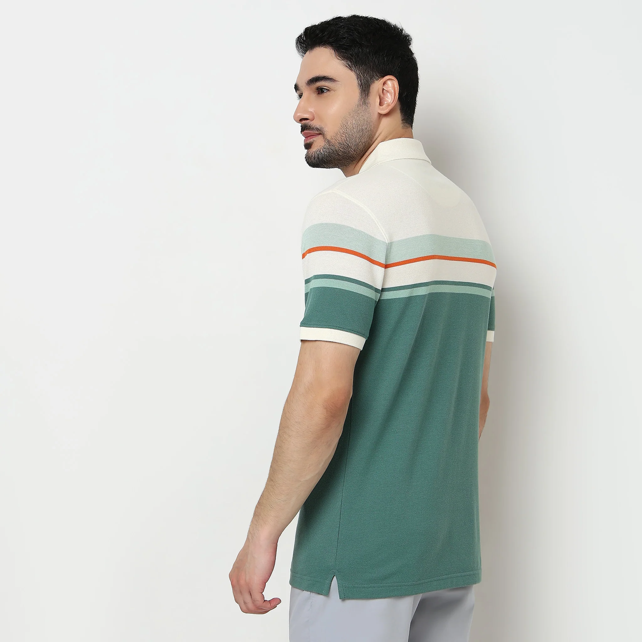 Weekend Striped Polo T-Shirt - Image 3