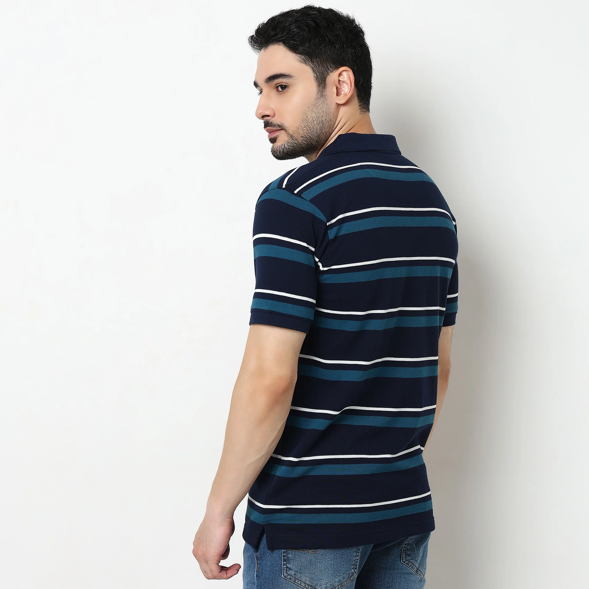 Weekend Striped Polo T-Shirt - Image 3