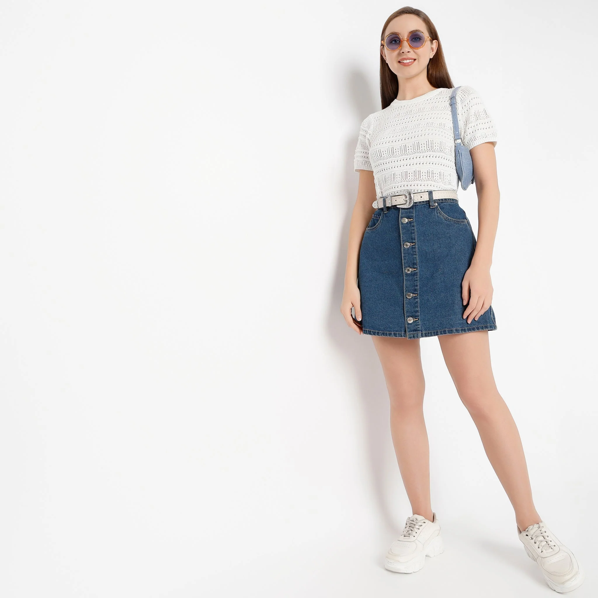 Round Neck Structured Crop T-Shirt - Image 6