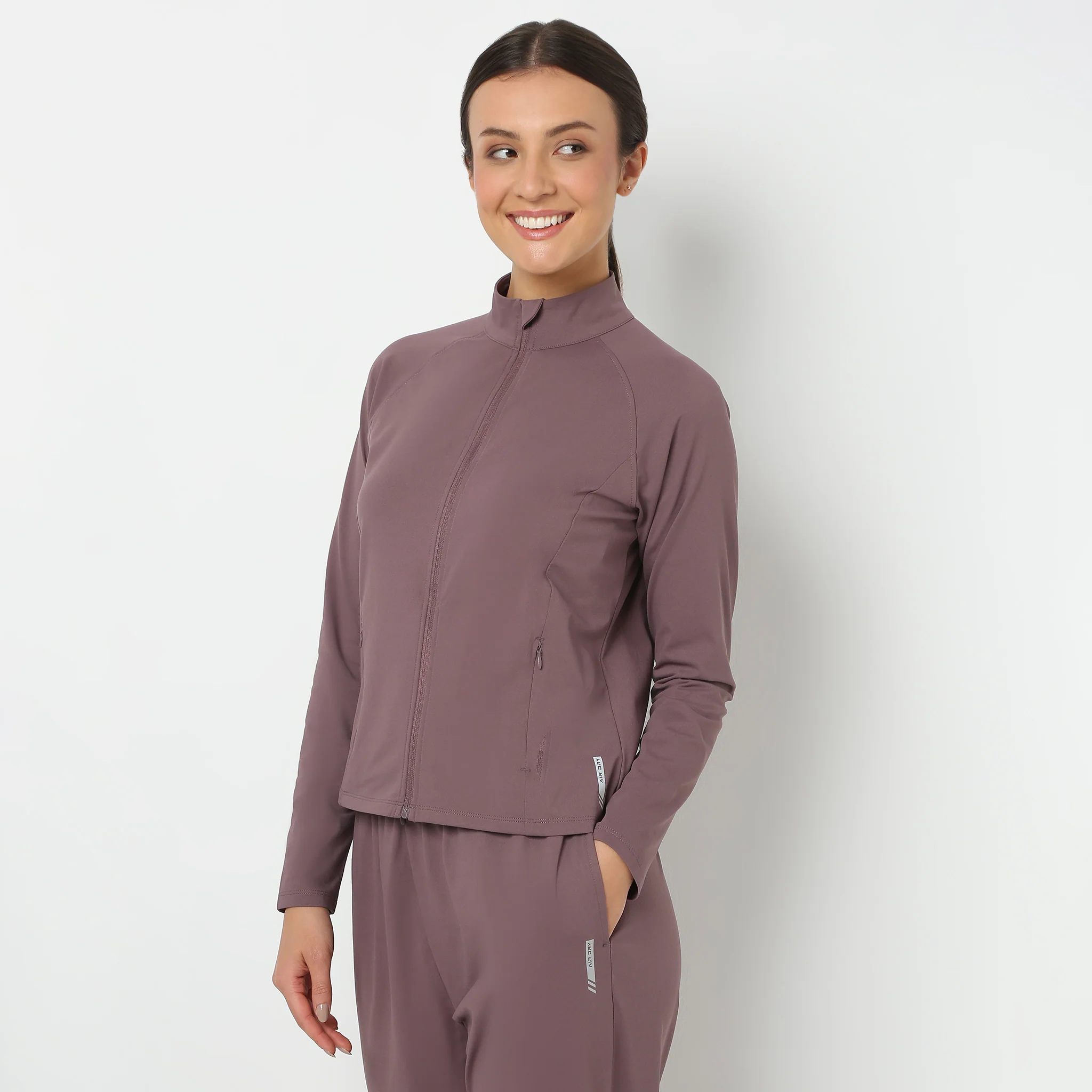 Air Dry Turtle Neck Full Sleeve Zipper Closure Solid Navigator Jacket - Image 10