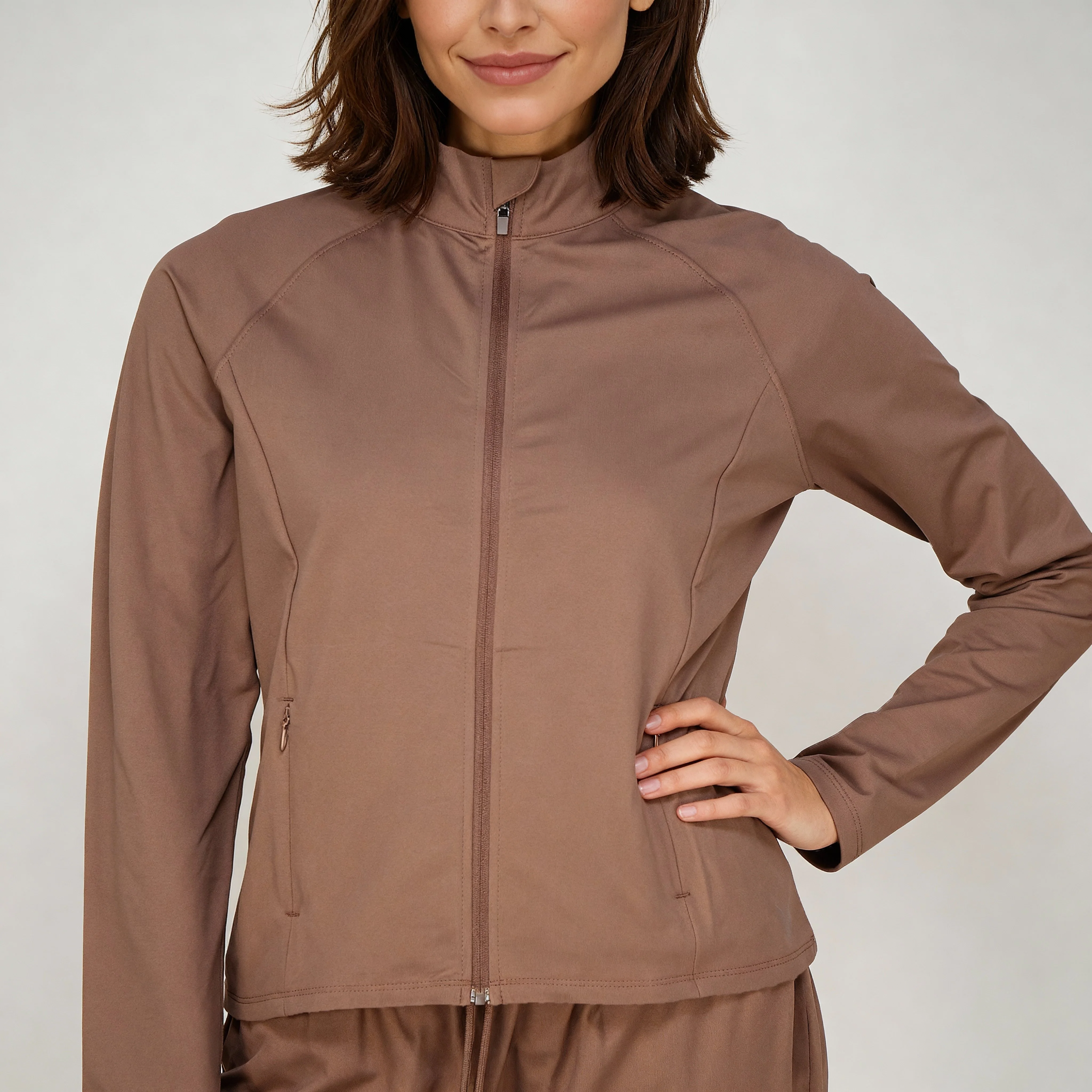 Air Dry Turtle Neck Full Sleeve Zipper Closure Solid Navigator Jacket - Image 14