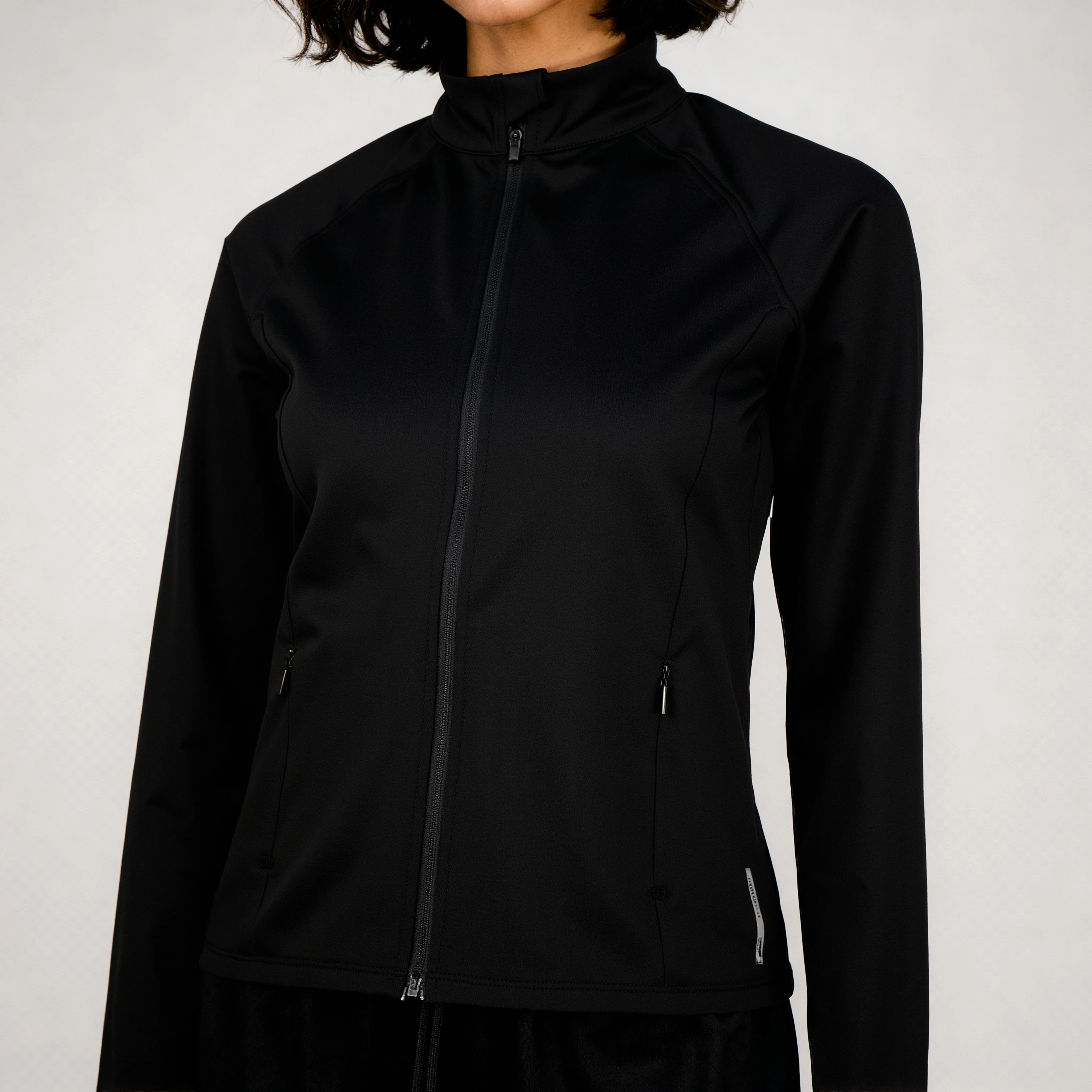Air Dry Turtle Neck Full Sleeve Zipper Closure Solid Navigator Jacket - Image 4