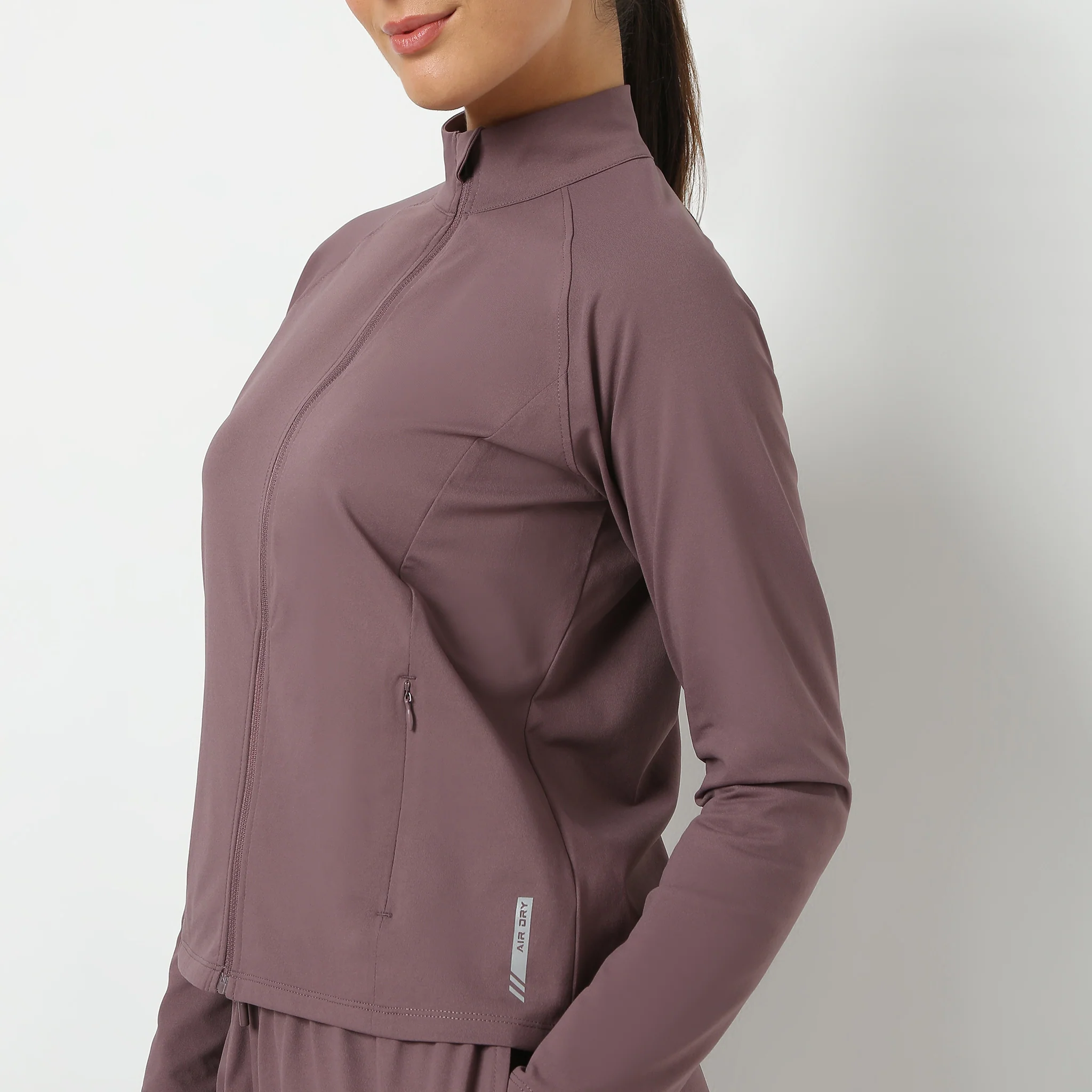 Air Dry Turtle Neck Full Sleeve Zipper Closure Solid Navigator Jacket - Image 9