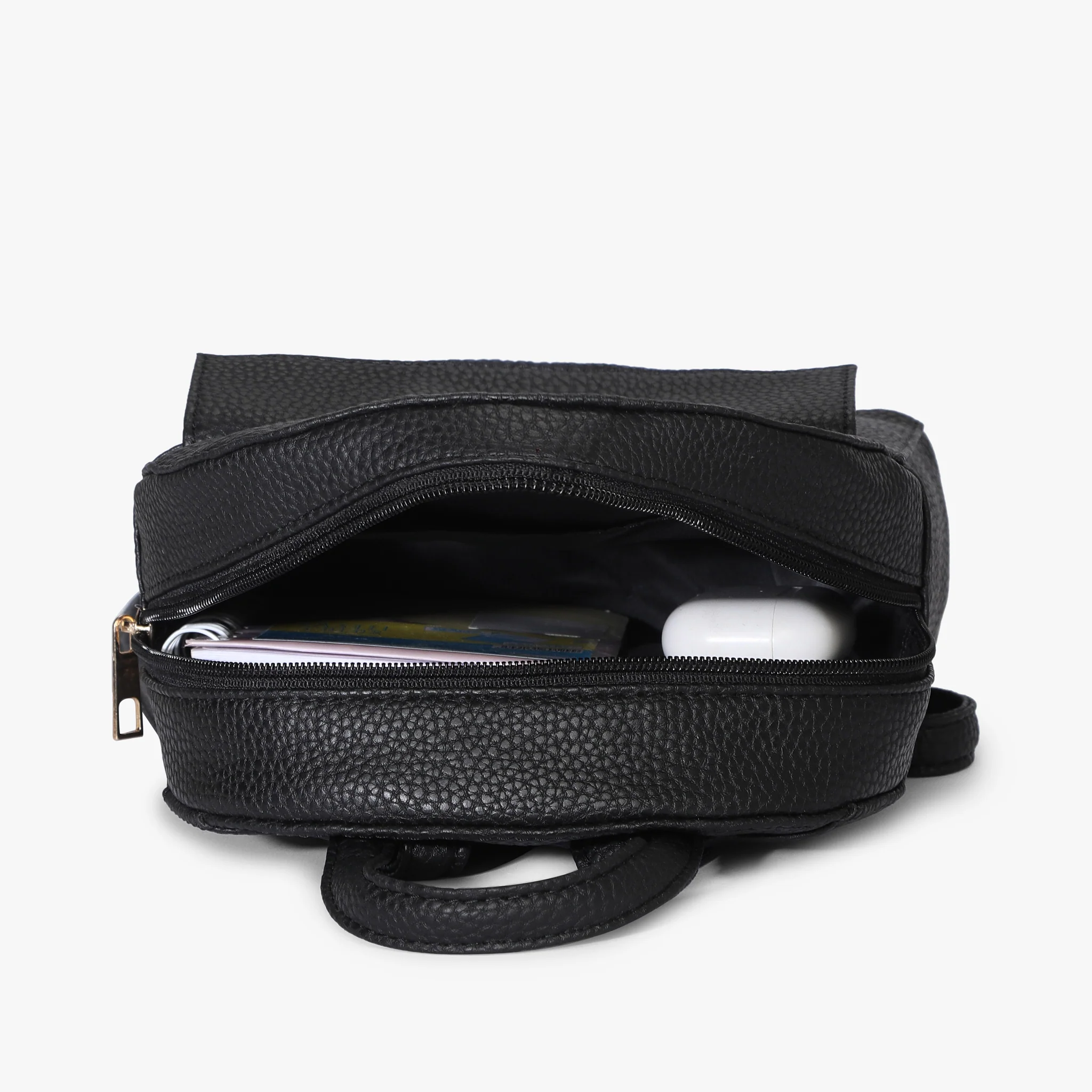 Womens Black Solid Backpack - Image 4