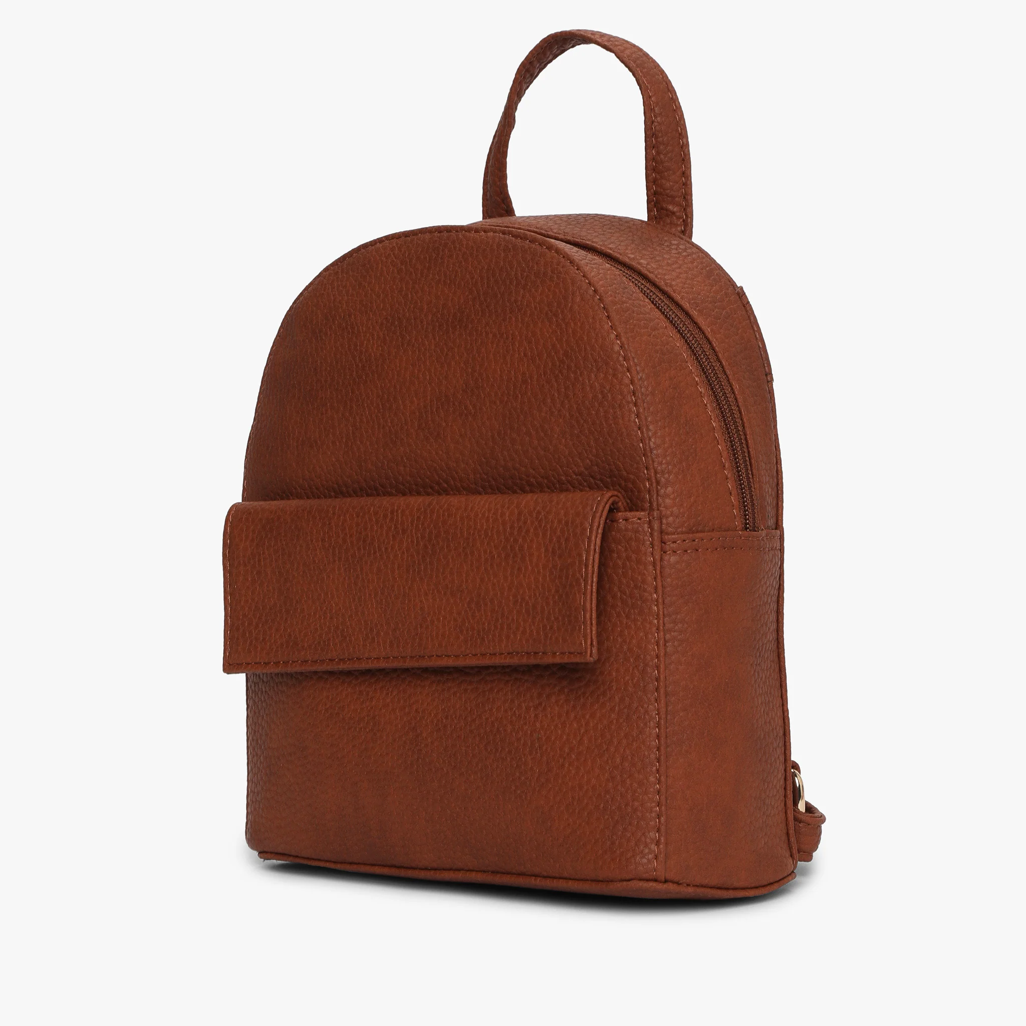 Womens Brown Solid Backpack - Image 2