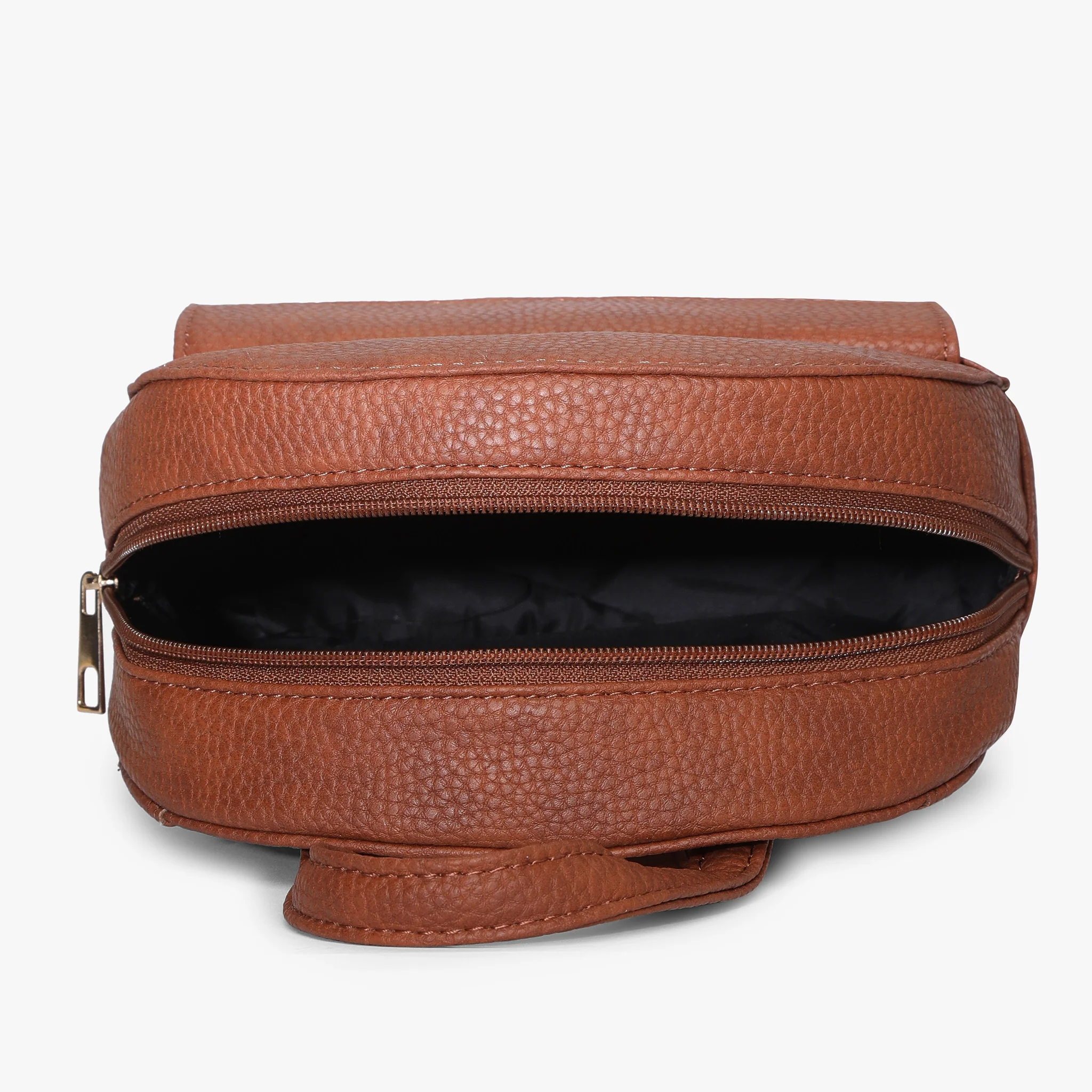 Womens Brown Solid Backpack - Image 4