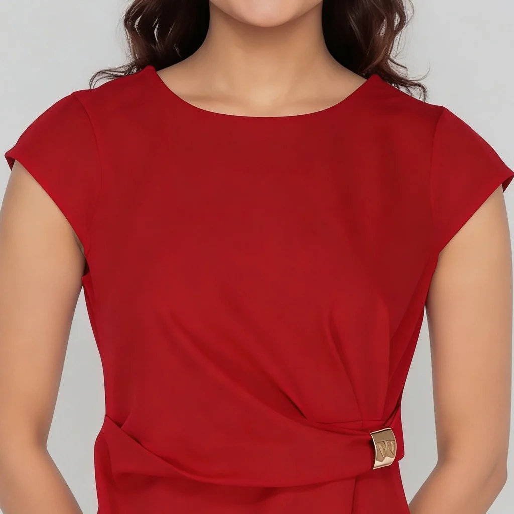 Woven Cap Sleeve Dress - Image 4