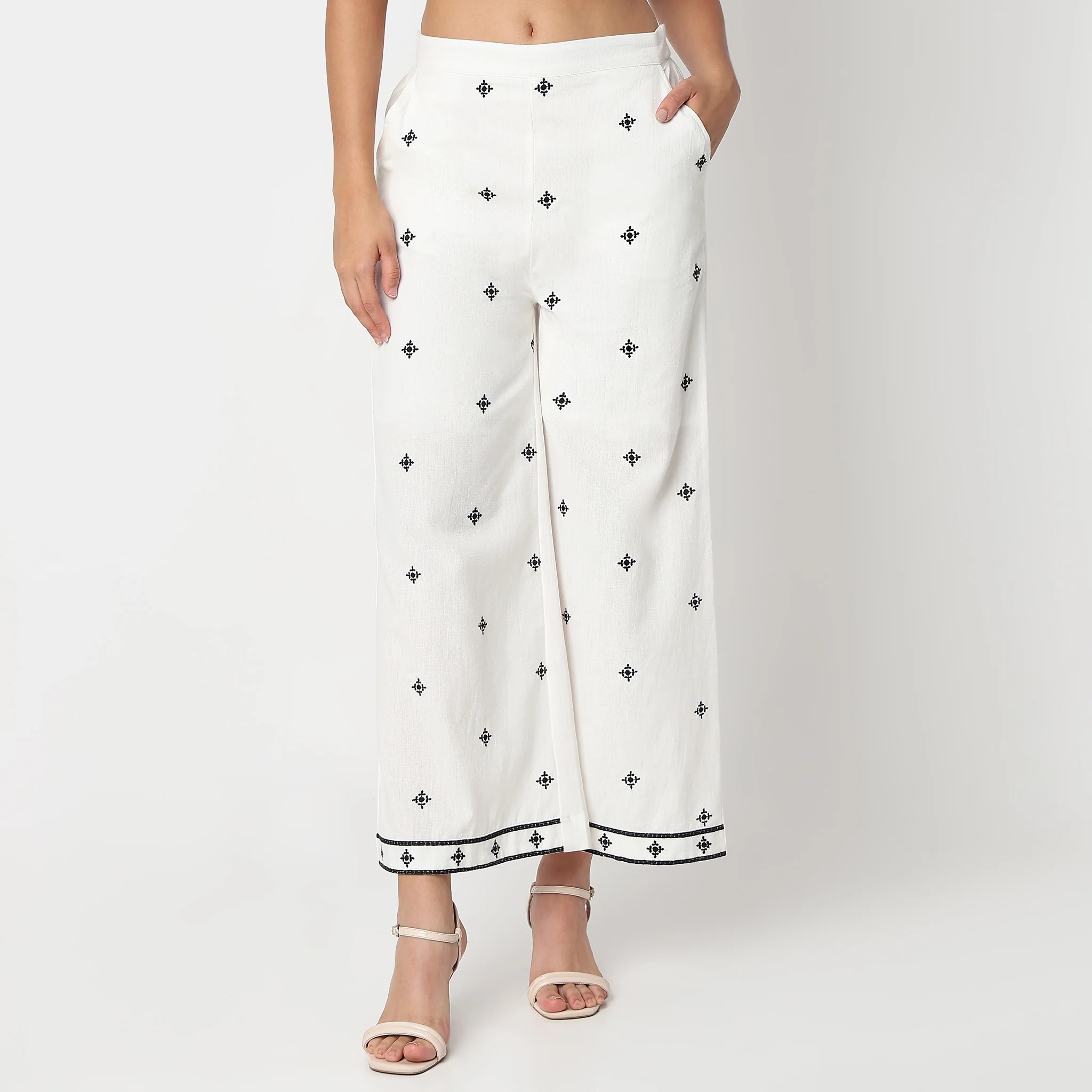 Woven Embroidered Palazzos - Image 2