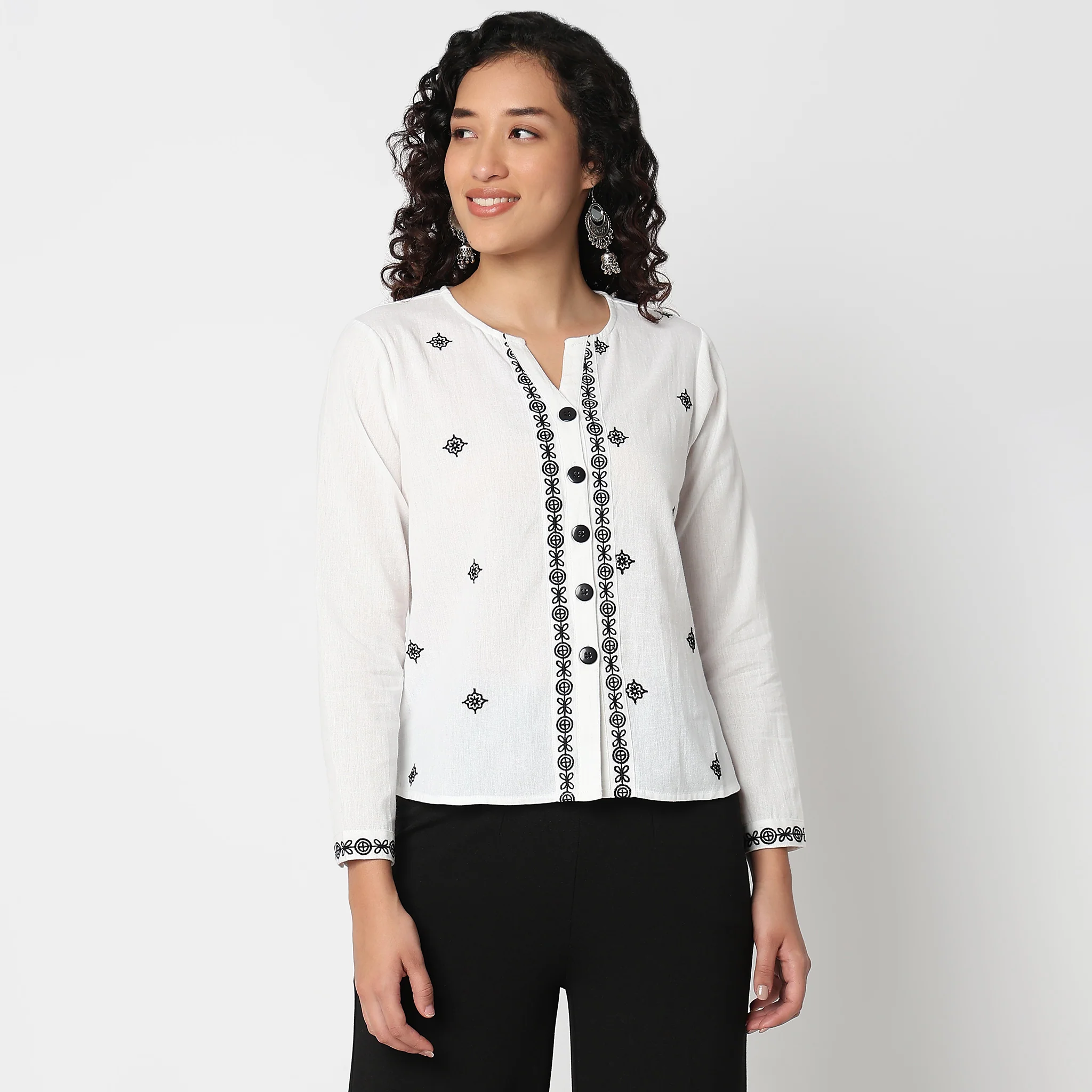 Woven Embroidered Shirt - Image 2