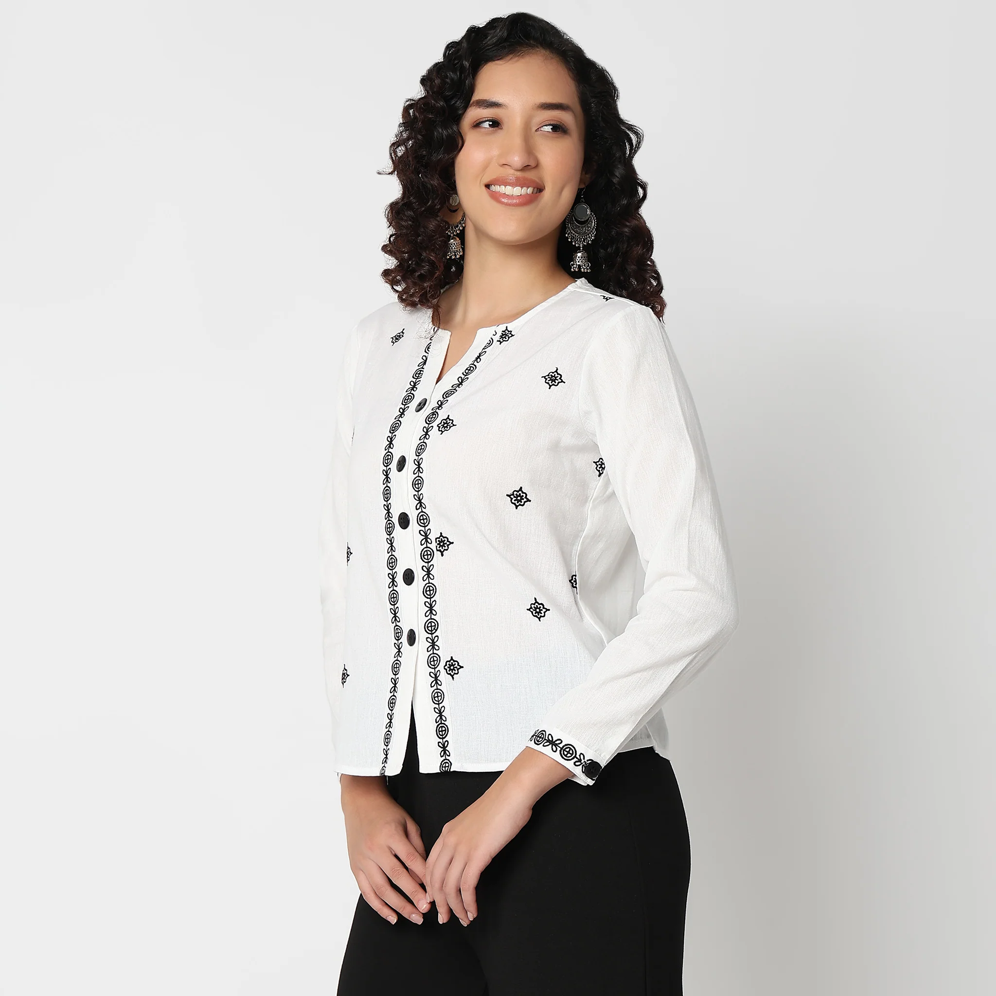 Woven Embroidered Shirt - Image 5