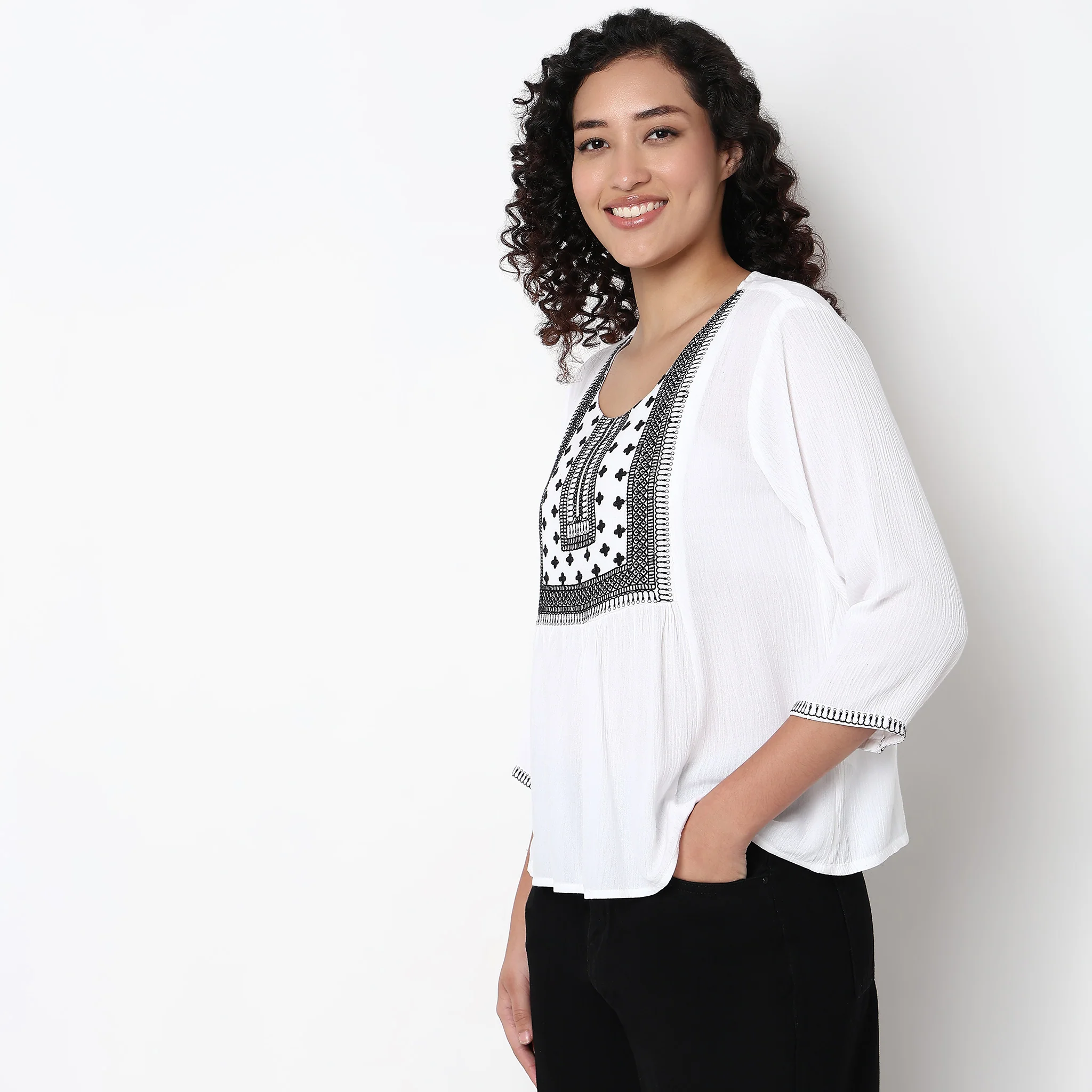 Embroidered Fushion Top - Image 5