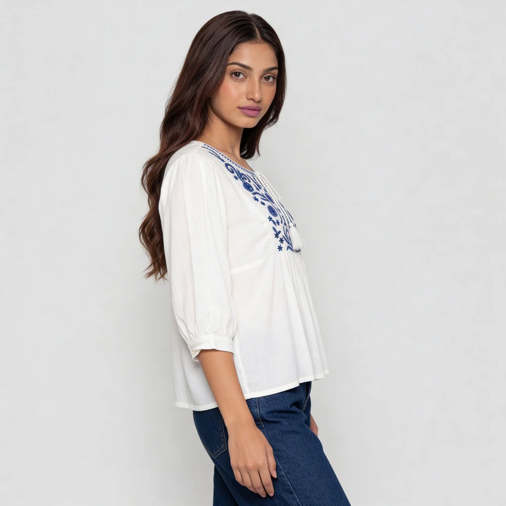 Woven Embroidered Top - Image 5