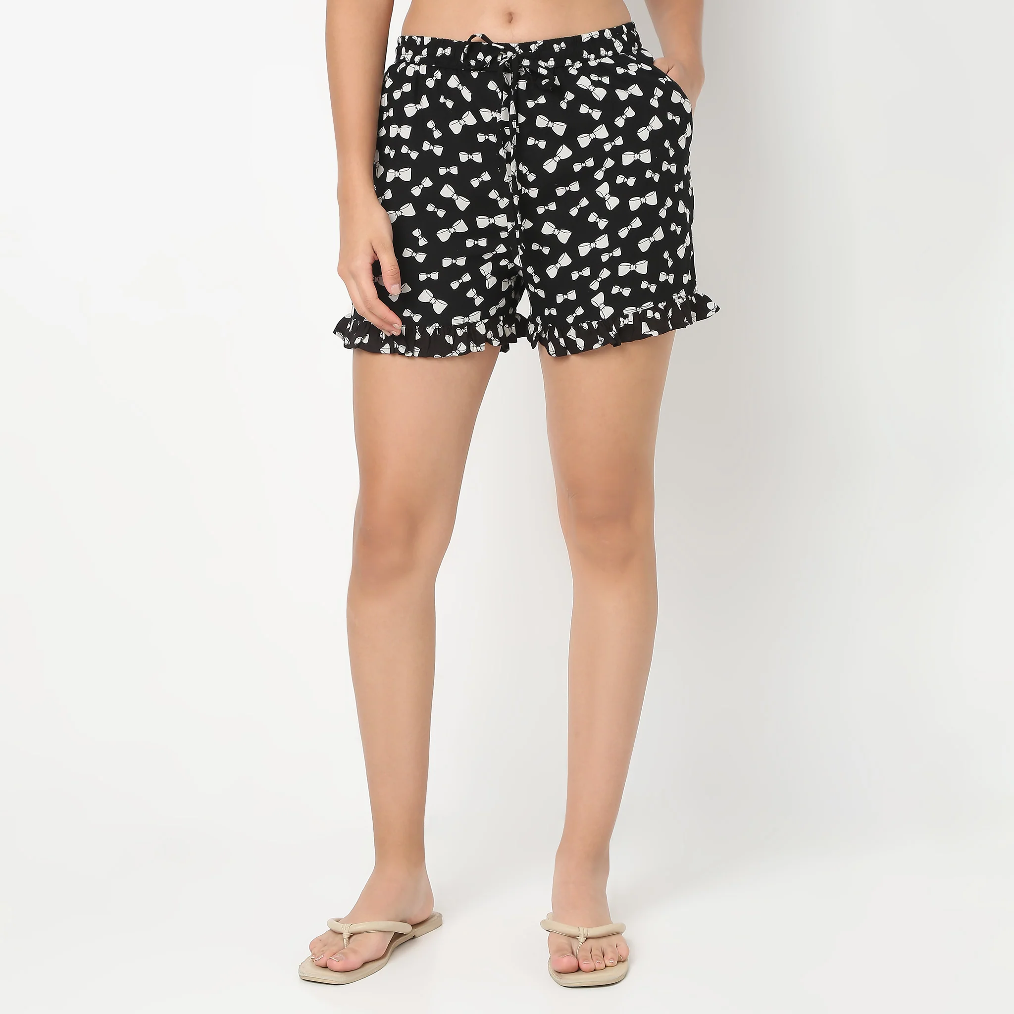 Woven Loungewear Shirt With Short Set - Image 6