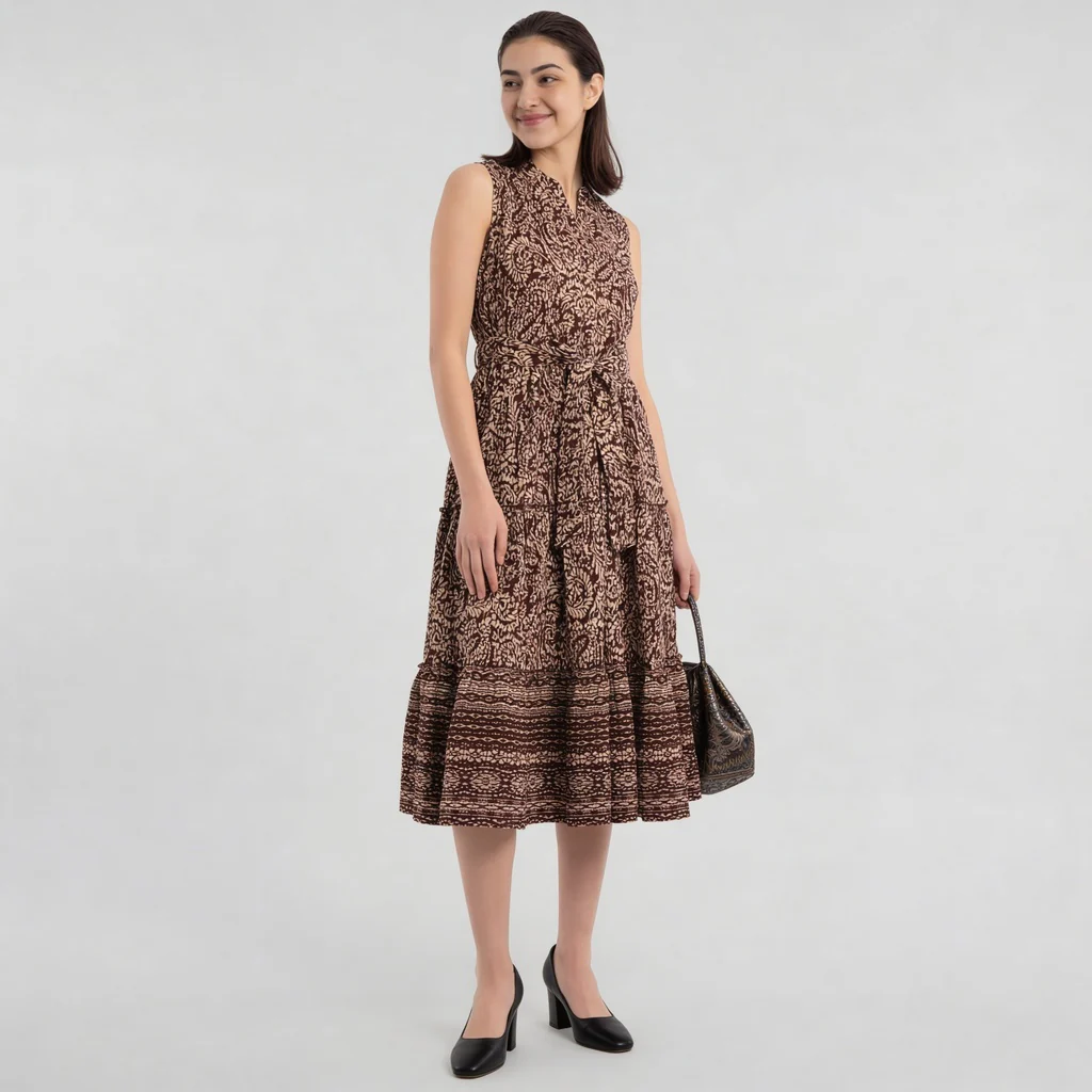 Woven Printed Flared Dress