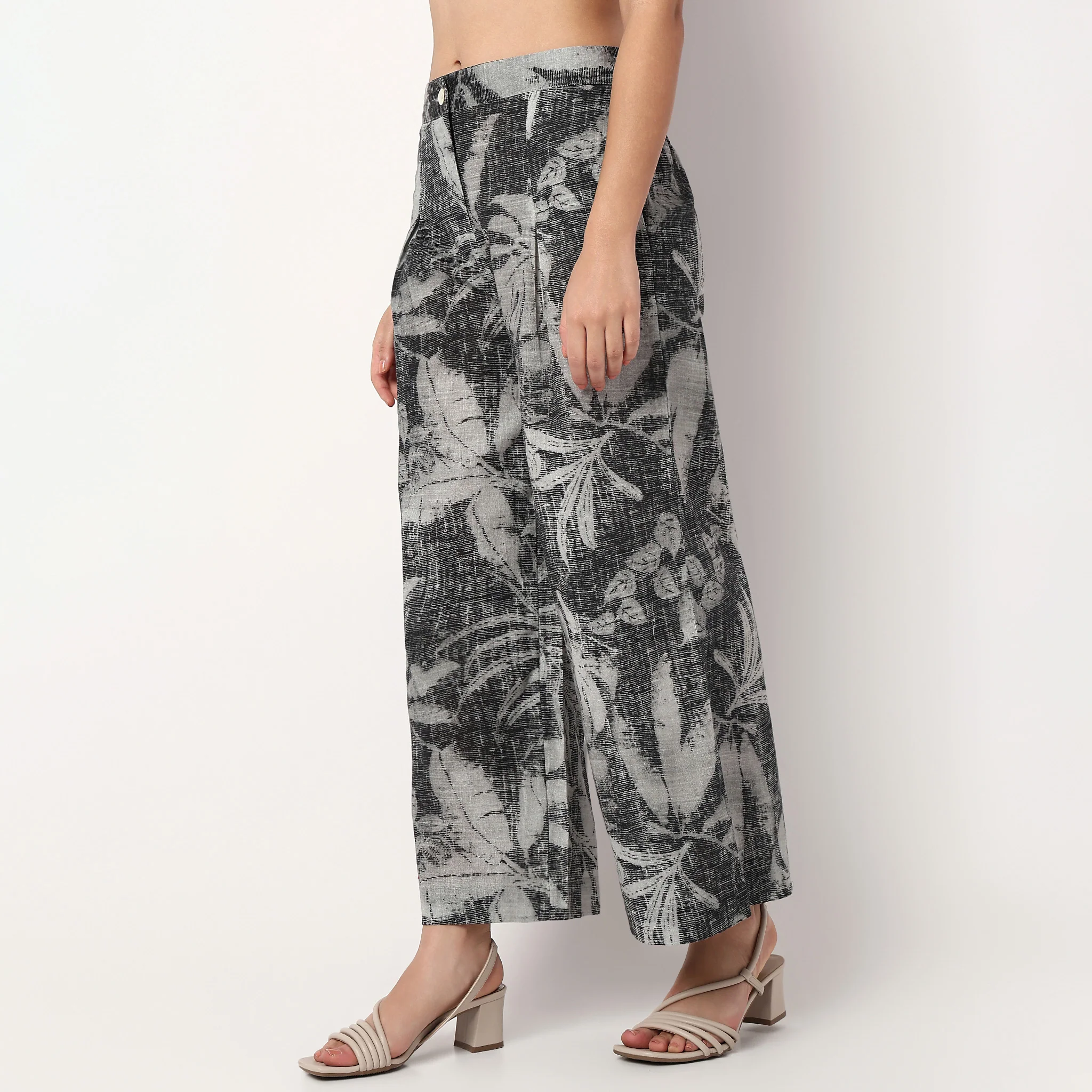 Printed Flared Cotton Palazzos - Image 5