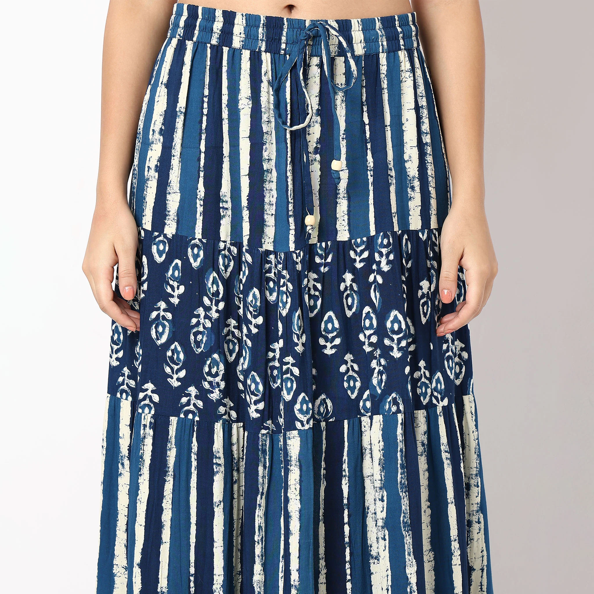 Printed Flared Tiered Skirt - Image 4