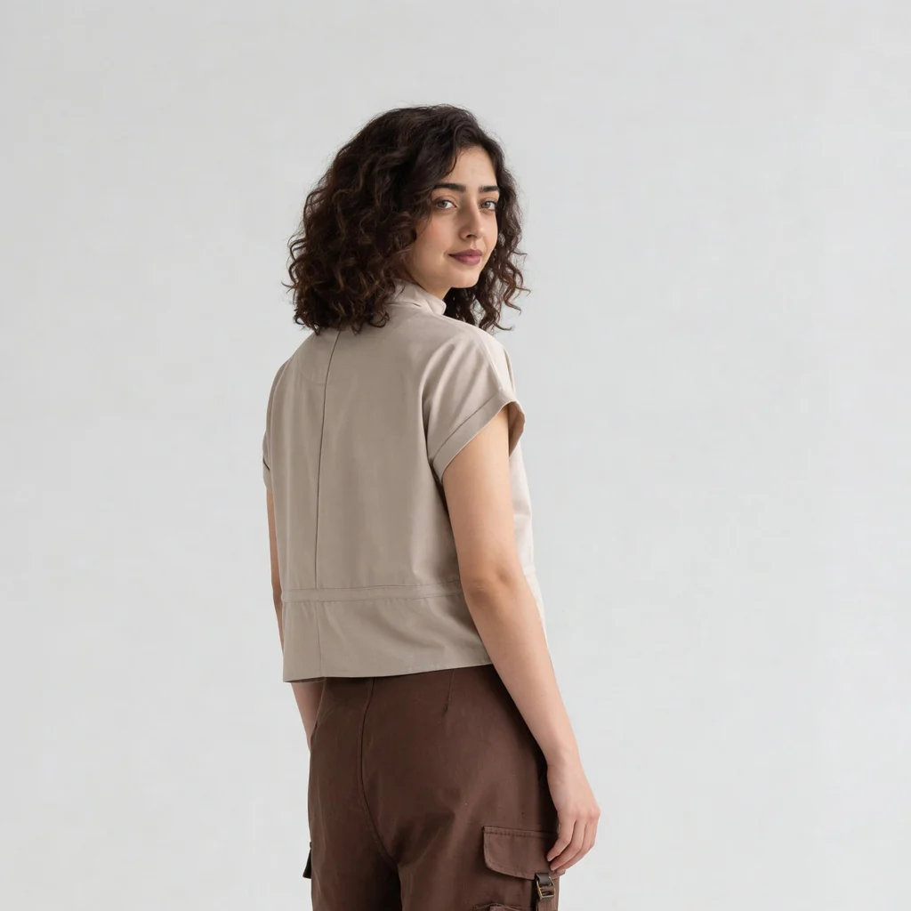 Woven Solid Collar Shirt - Image 3