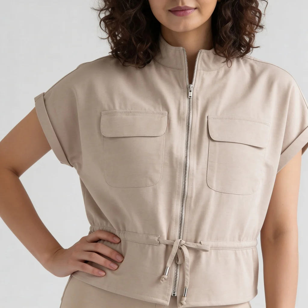 Woven Solid Collar Shirt - Image 4