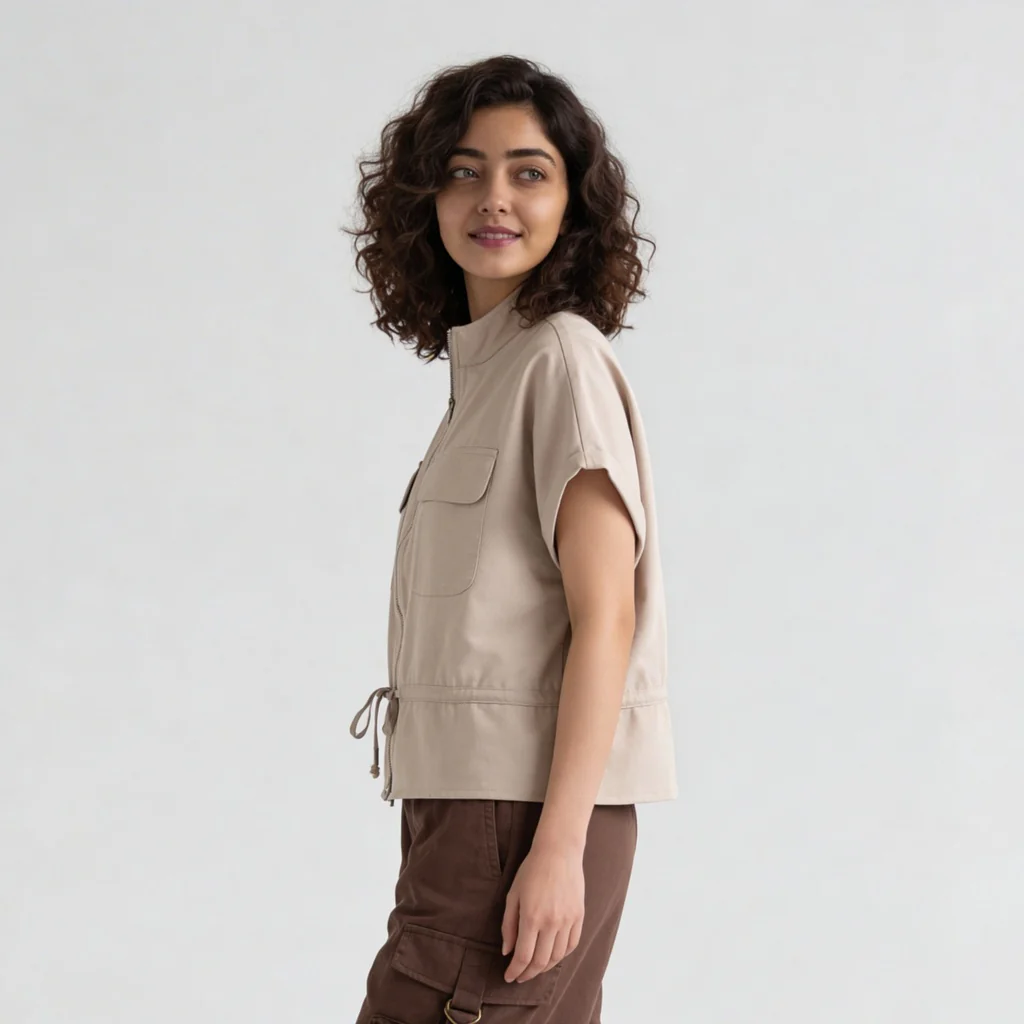 Woven Solid Collar Shirt - Image 5