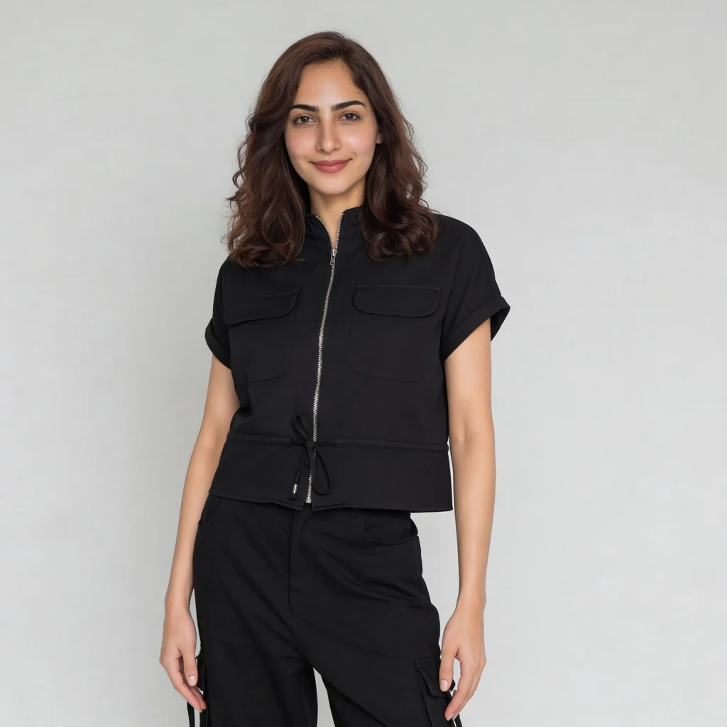 Woven Solid Collar Shirt - Image 7
