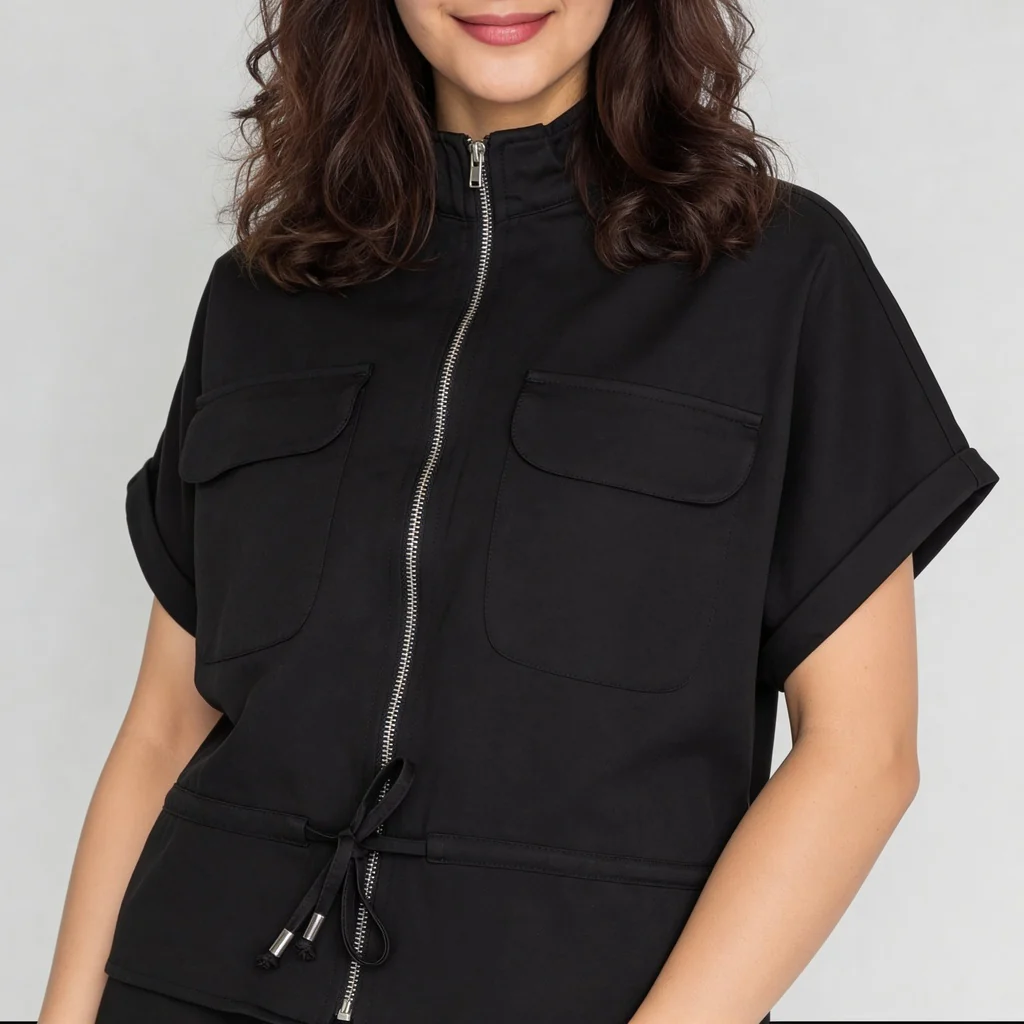 Woven Solid Collar Shirt - Image 9