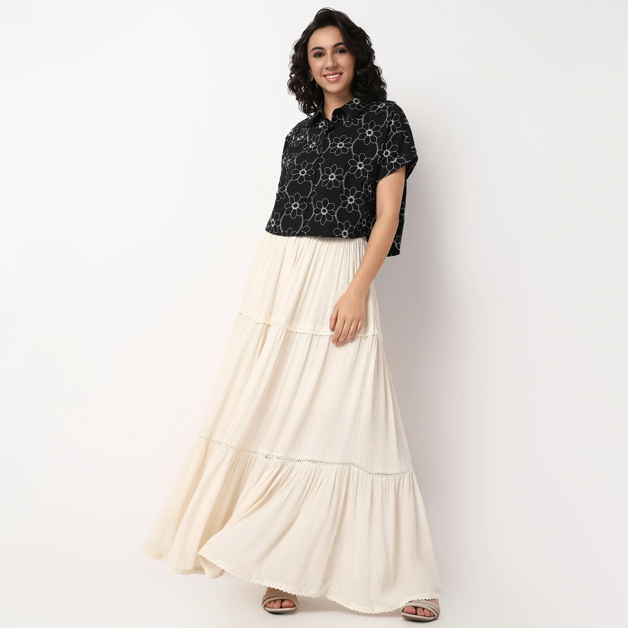 Flared Tiered Skirt