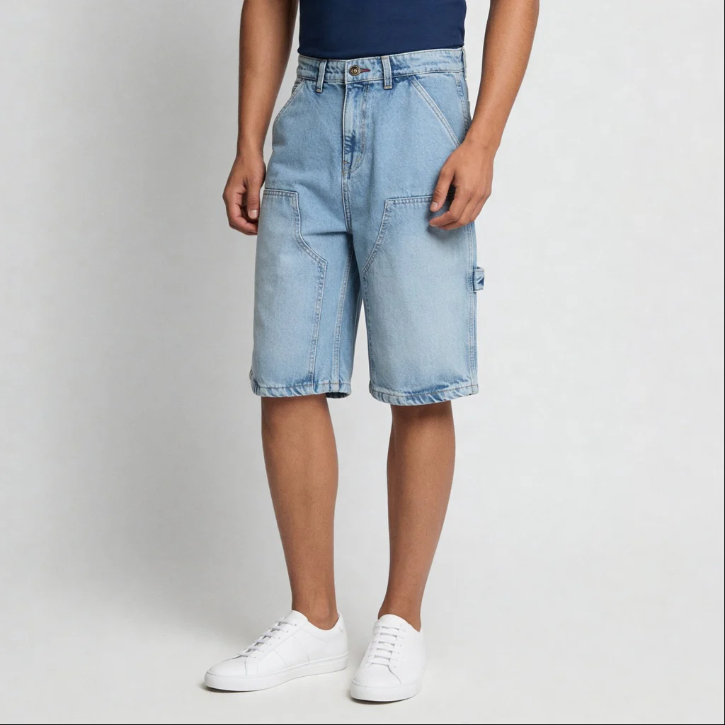 Woven Straight Fit Denim Shorts - Image 10