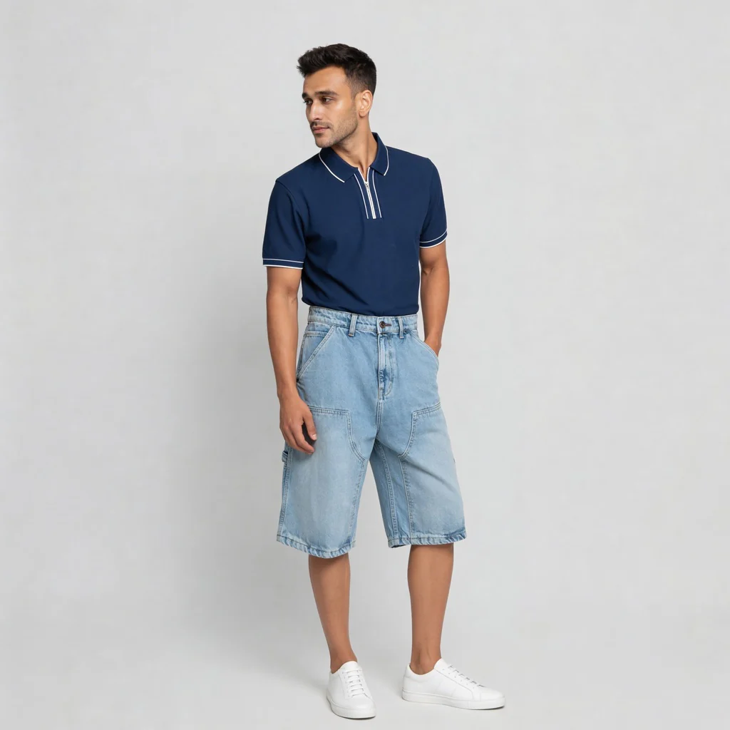 Woven Straight Fit Denim Shorts - Image 6