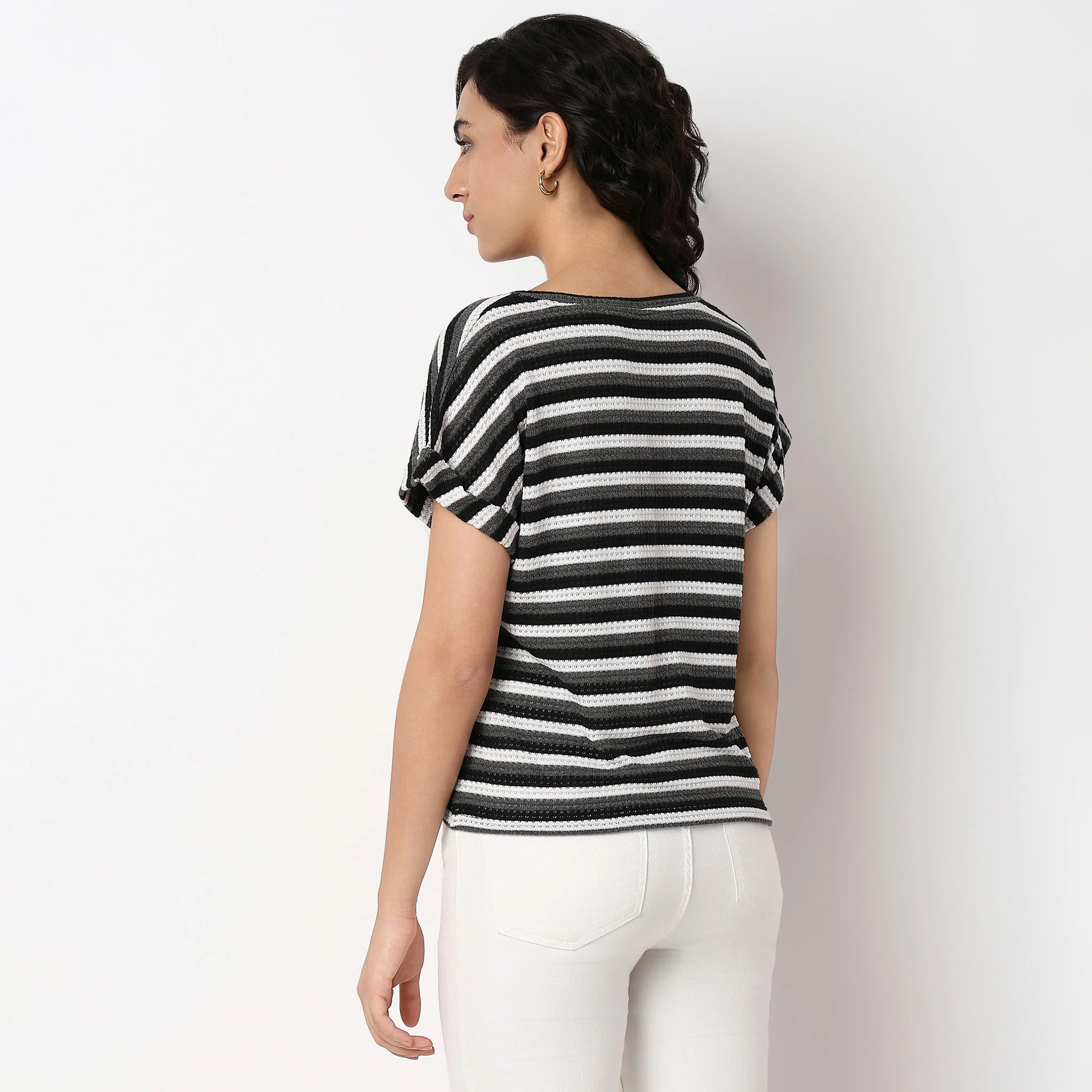 Striped Round Neck Top - Image 3