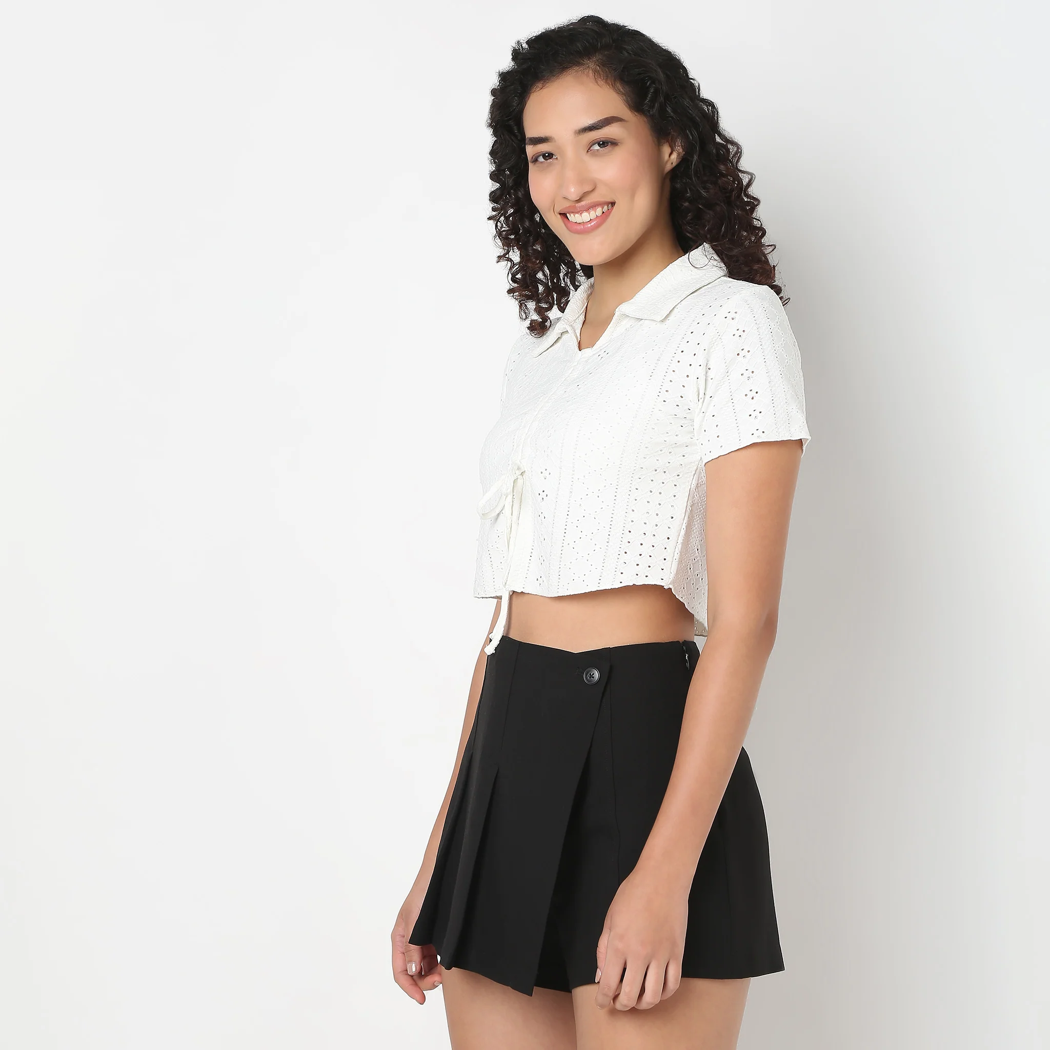 Half Sleeve Top With Front Ruching Detail - Image 5